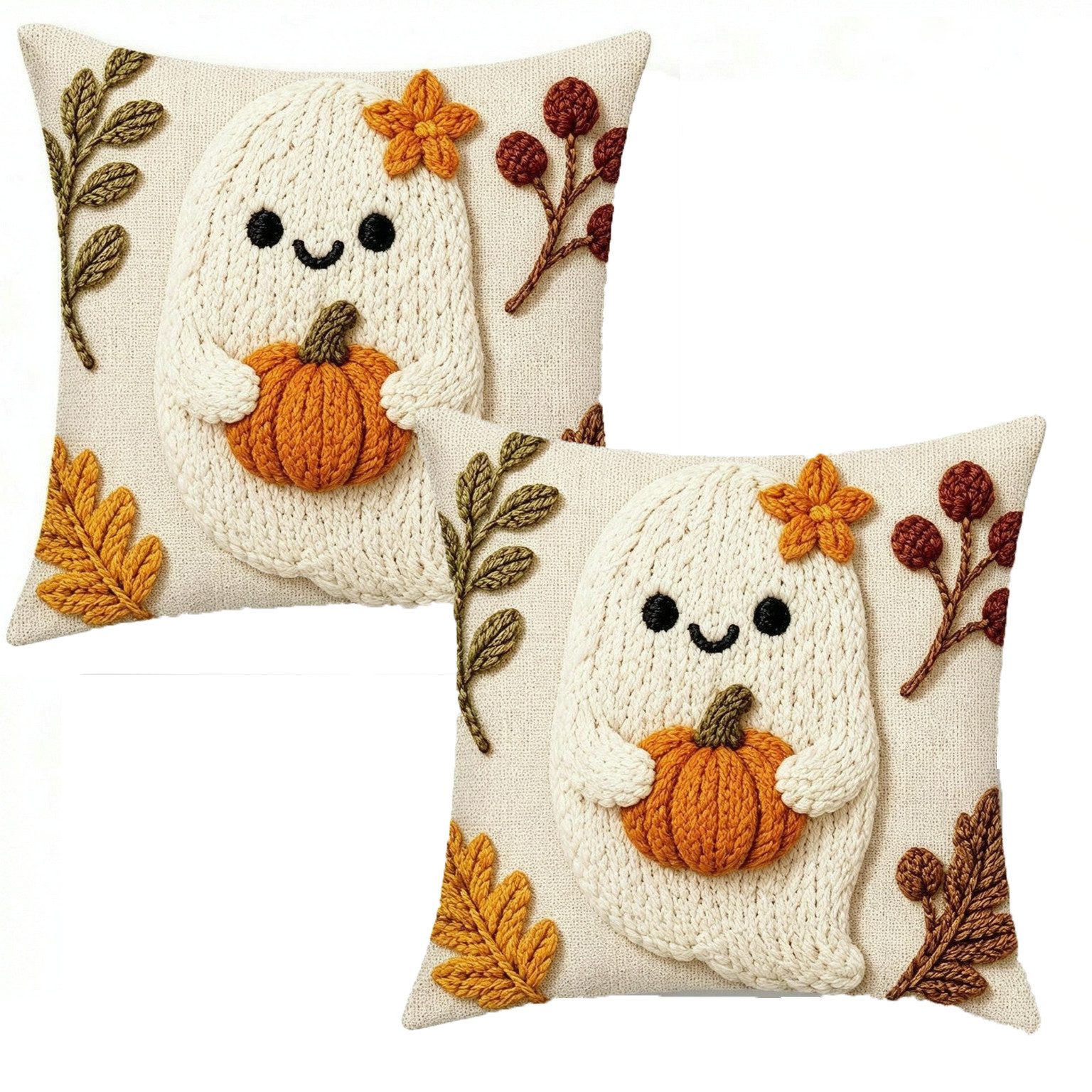Sorvyzxn Kissenhüllen 2/4er-Set Halloween-Kissenbezüge mit 2D-Flachdruck, (2 Stück)