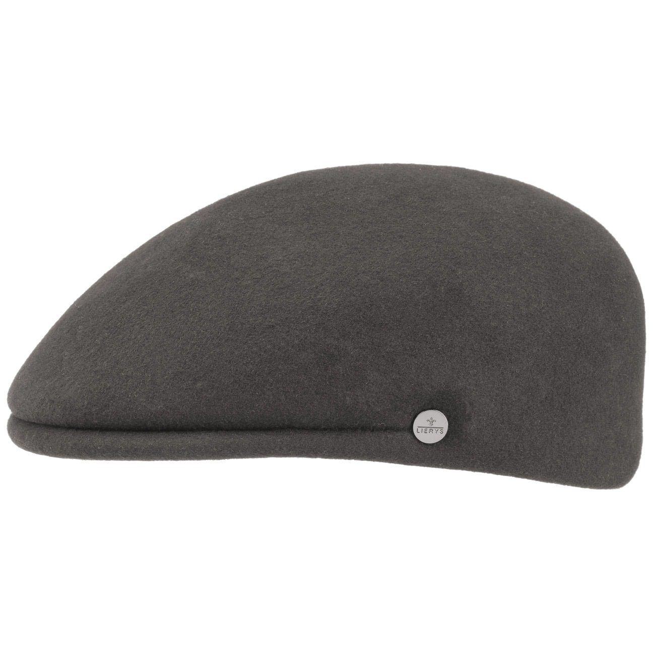 Lierys Flat Cap (1-St) Schirmmütze mit Schirm, Made in Italy anthrazit