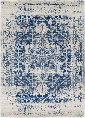 Teppich Traditional, Surya, rechteckig, Höhe: 12 mm, Boho Kurzflor Orientteppich, Wohnzimmer, Schlafzimmer, Blau