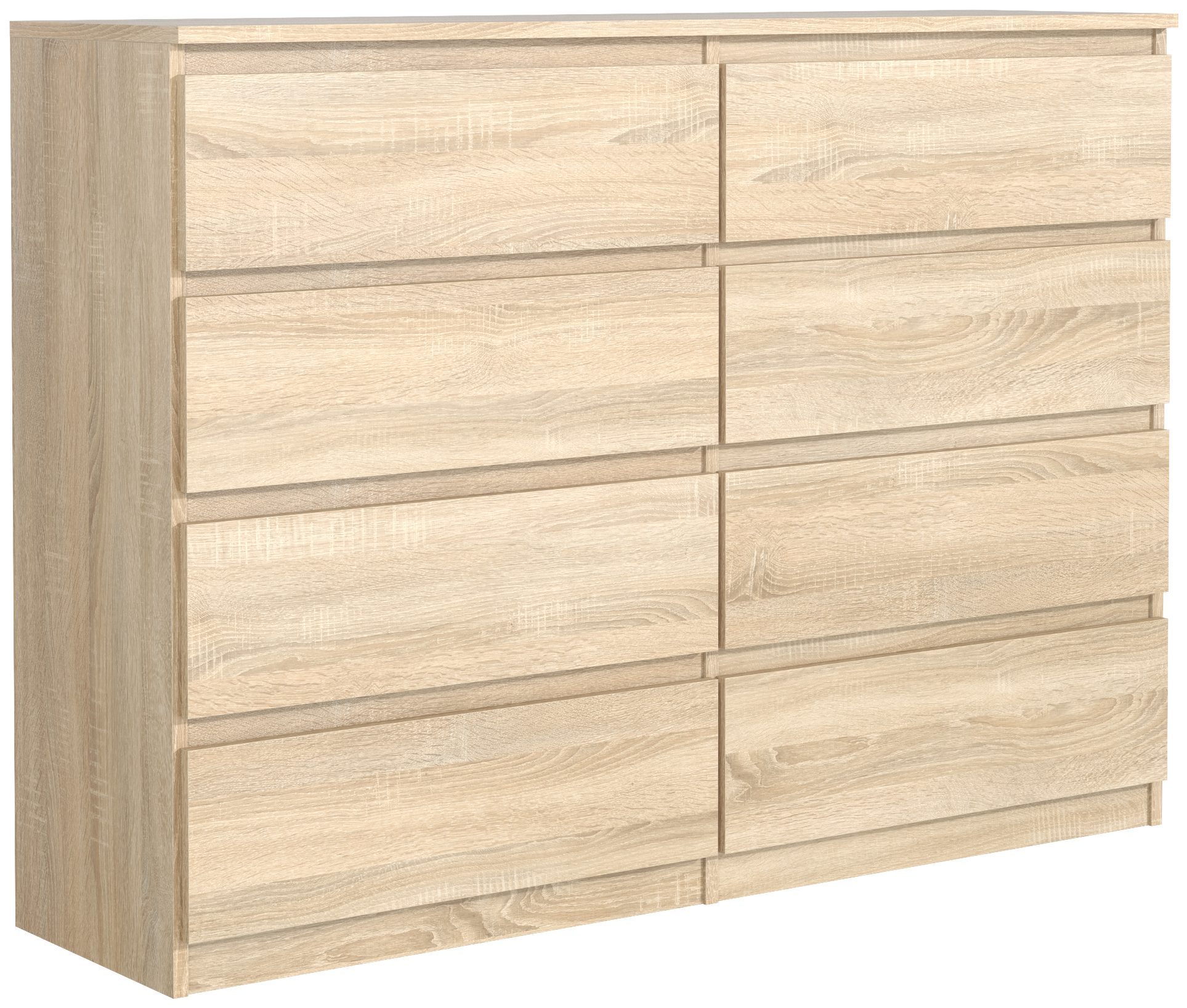 MAGOWA Schubkastenkommode Kommode 120 cm – moderne Kommode mit 8 Schubladen mit Stauraum (ideale Lösung), Breite 120 cm - Höhe 101,5 cm - Tiefe 39 cm