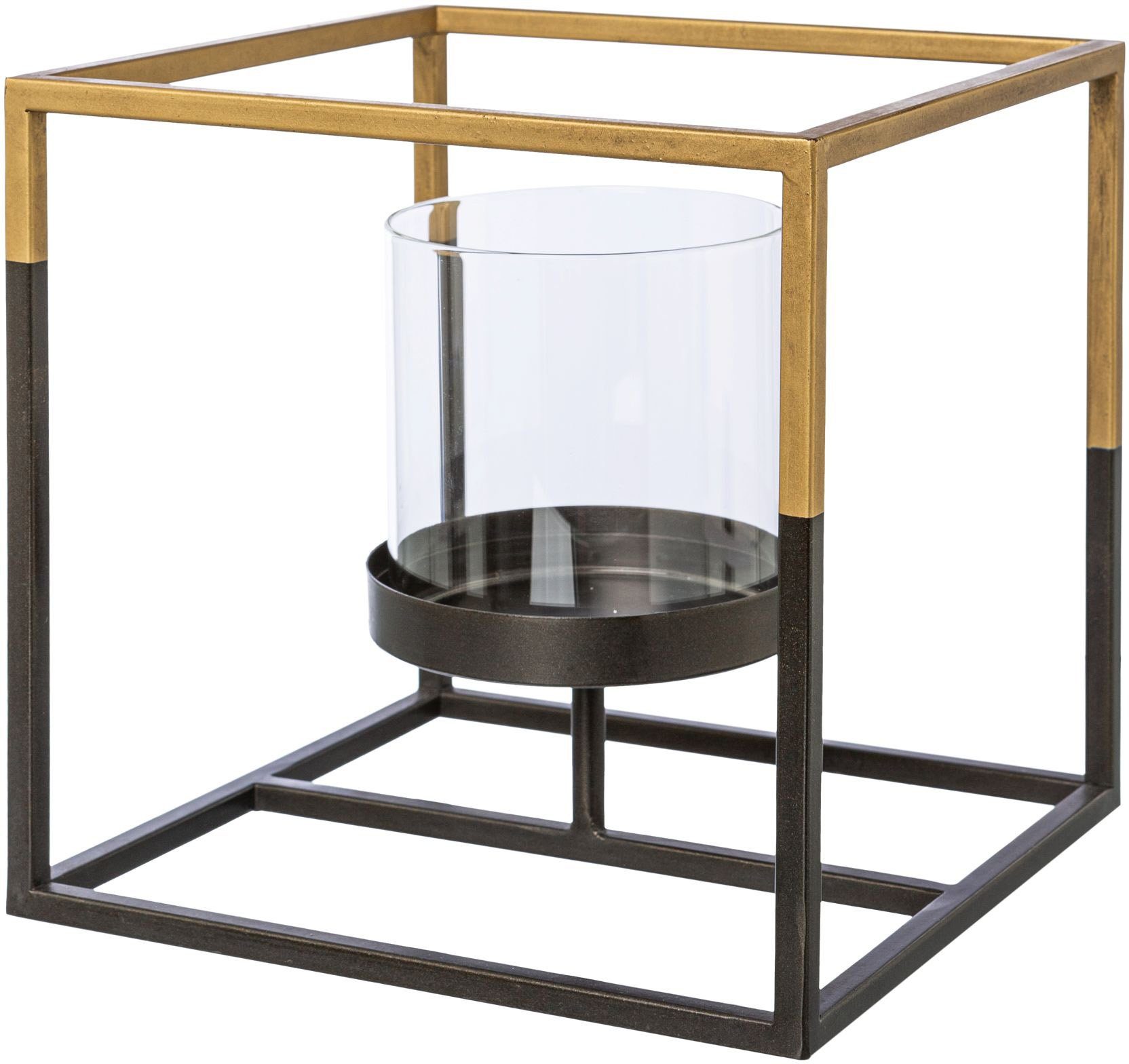 Creativ deco Teelichthalter (1 Höhe Glas, 20 St), cm mit Stumpenkerzen, für ca