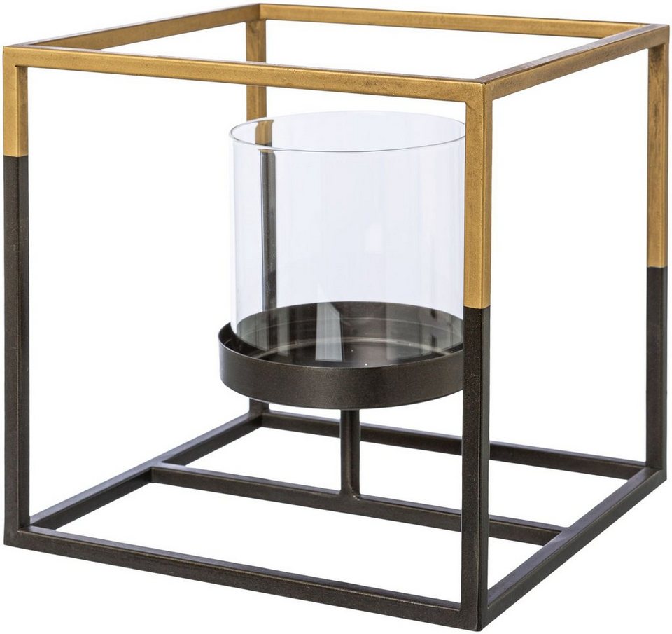 Creativ deco Teelichthalter (1 St), mit Glas, für Stumpenkerzen, Höhe ca.  20 cm