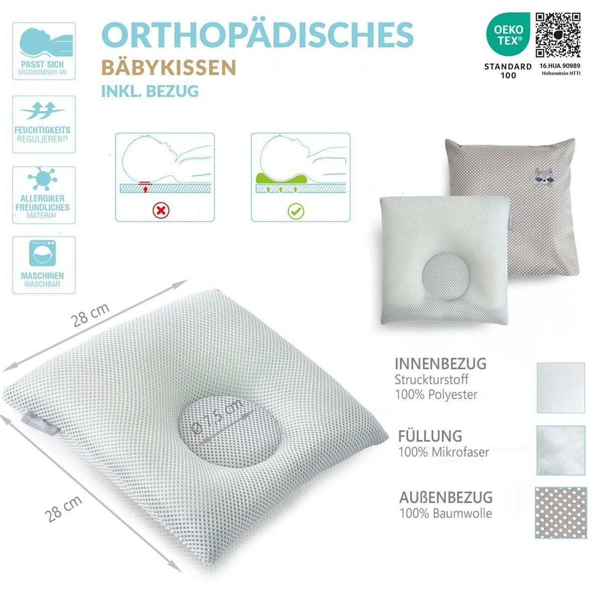 SEI Design Babykissen mit Kopfmulde gegen Plattkopf, inkl. Bezug, für eine günstig online kaufen