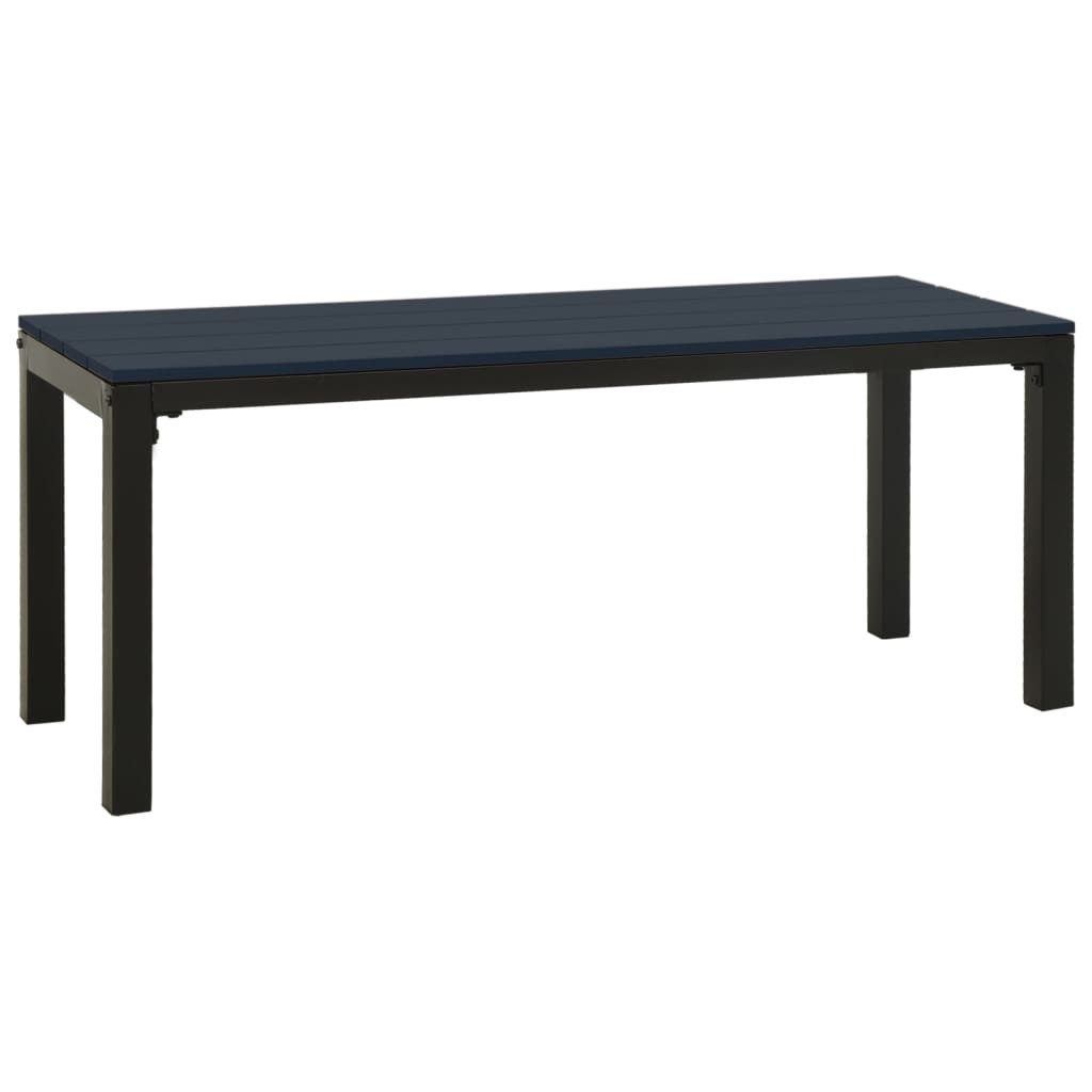 furnicato Gartenbank aus Stahl und WPC 110 x 39 x 45 cm Schwarz, Witterungsbeständige Sitzbank mit Belastbarkeit bis 110 kg pro Platz