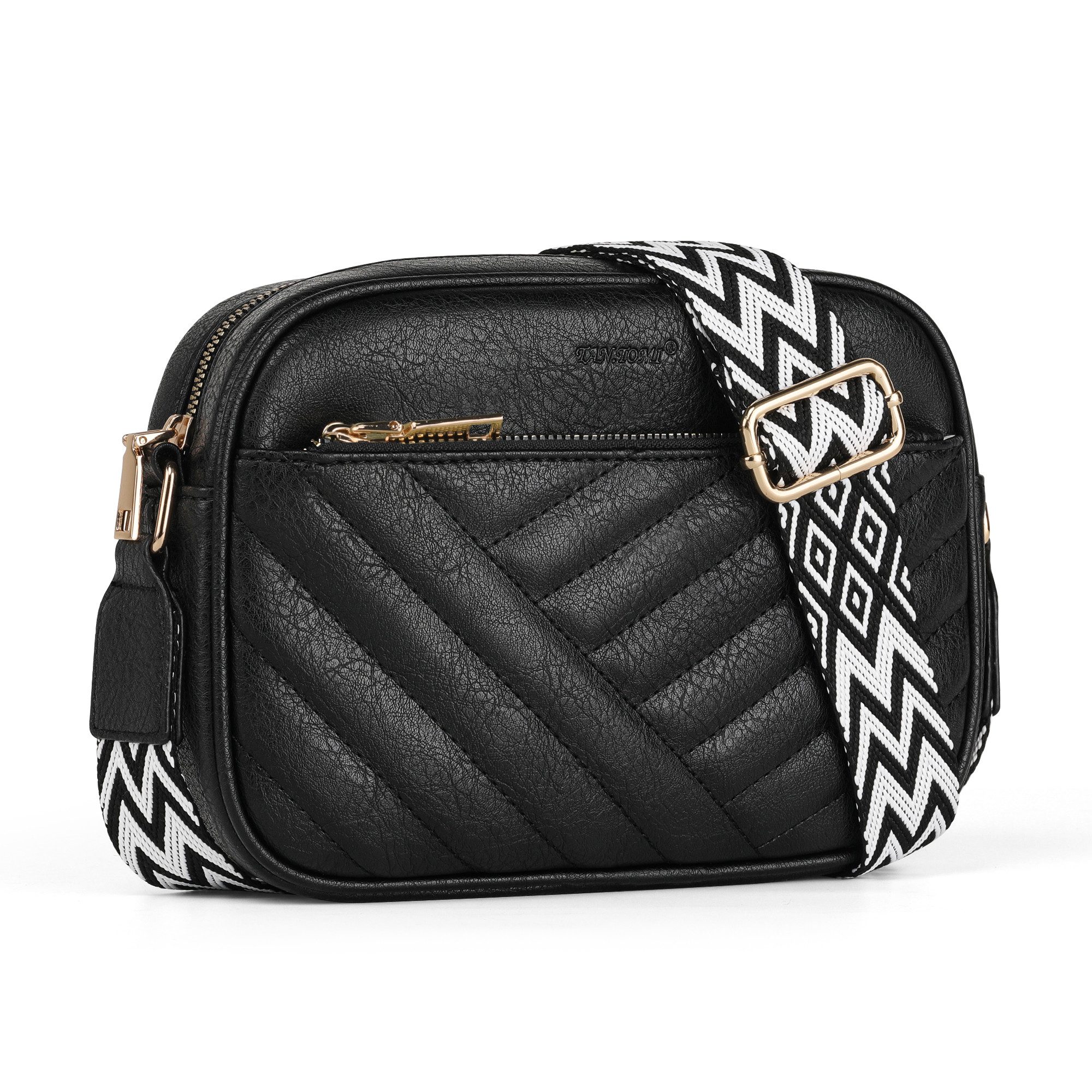 TAN.TOMI Umhängetasche Damen Handy Schultertasche Gestepptes Design Crossbody Bag, Crossbody Bag für Damen mit Verstellbarem Breiter Gurt