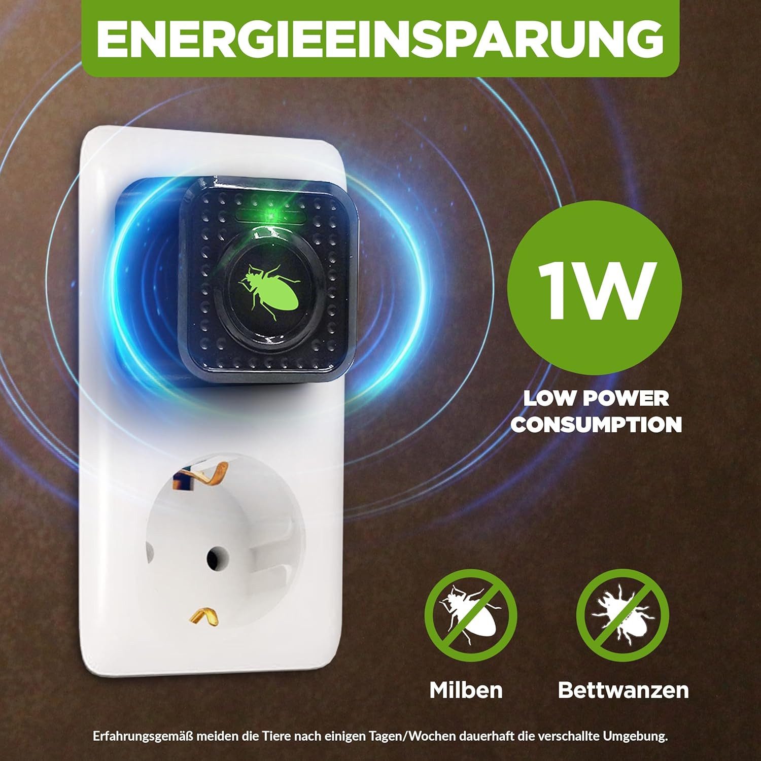 ISOTRONIC Ultraschall-Milbencontroller Milbenabwehr Insektenschutz, 1-tlg.