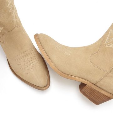 LASCANA Cowboy Boots Cowboy Stiefelette, Western Stiefel, Ankleboots aus hochwertigem Leder