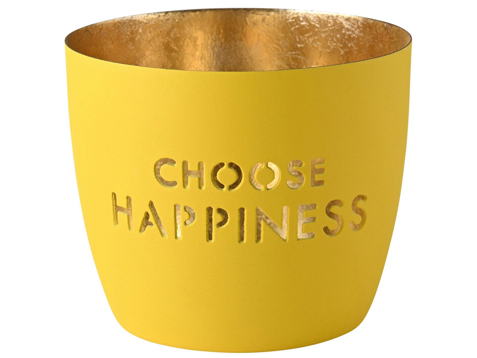 Giftcompany Windlicht Madras Windlicht M Choose happiness gelb/gold 8,5cm günstig online kaufen