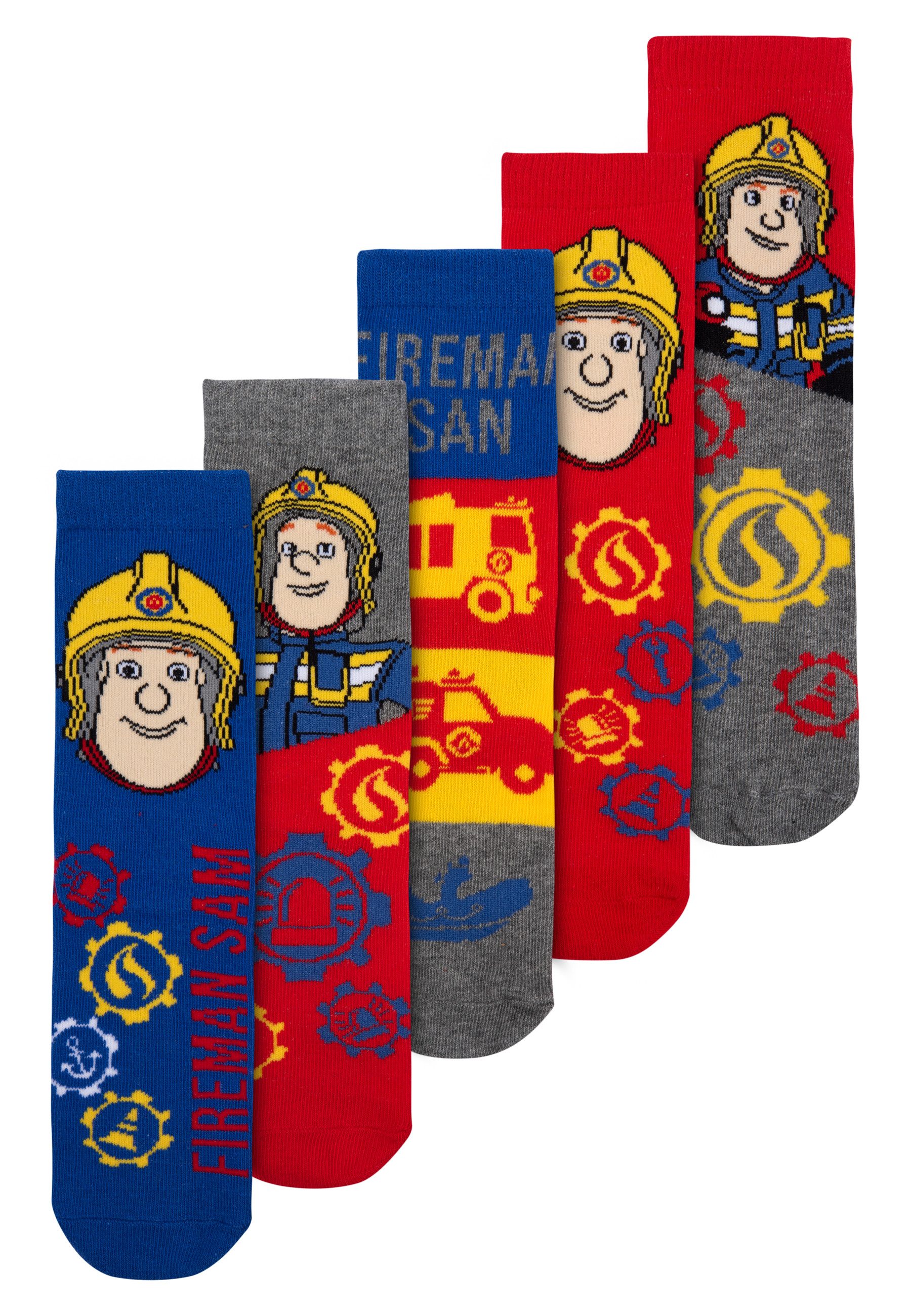 United Labels® Socken Feuerwehrmann Sam Socken für Jungen - Sneaker Söckchen (5er Pack)