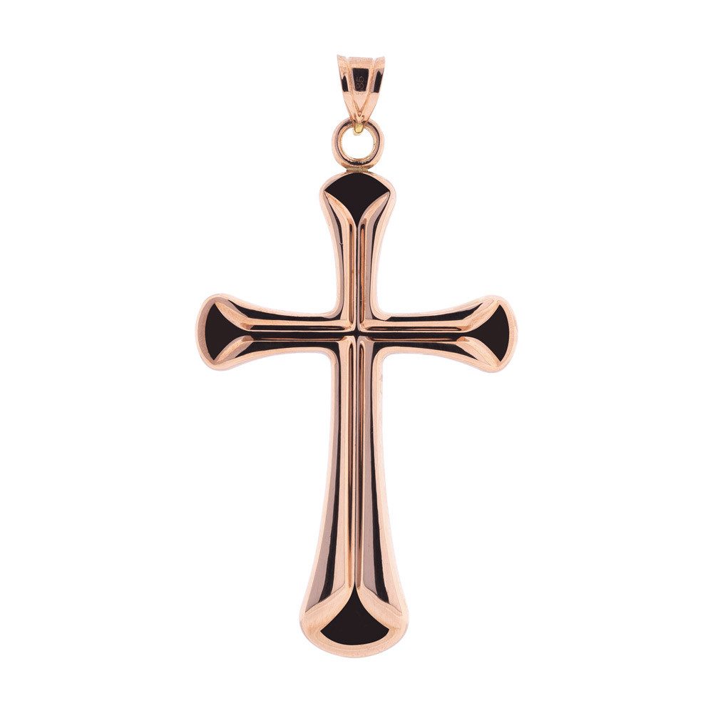 Golders Kreuzanhänger aus 585 Rotgold (1-tlg), Kreuz Eleganter Goldschmuck Geschenk