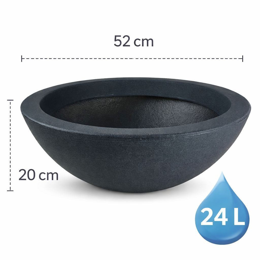 sesua Pflanzschale Pflanzschale Pflanzkübel Pflanzgefäß rund Ø52cm Kunststoff