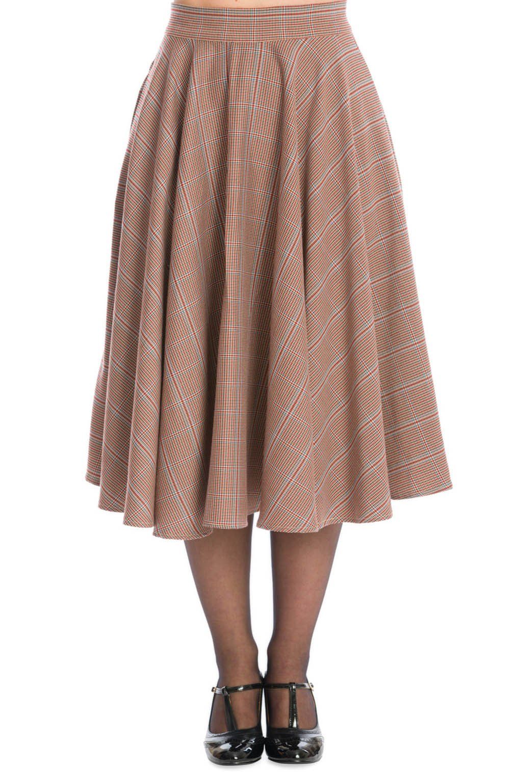 Banned A-Linien-Rock Charm Her Kariert Retro Vintage Swing Skirt