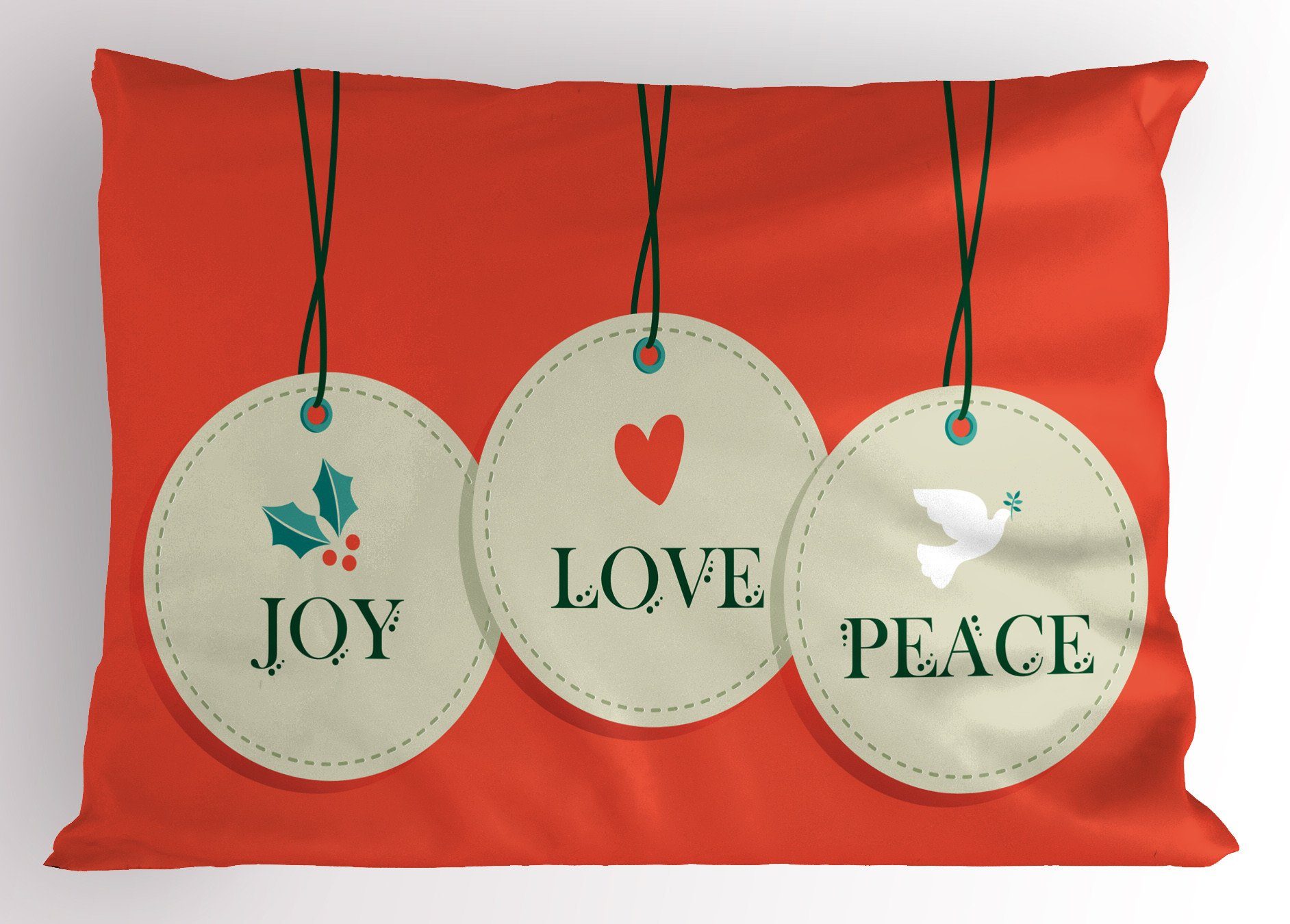 Kissenbezüge Dekorativer Weihnachten Size Liebe Frieden Abakuhaus Joy und Kissenbezug, Gedruckter (1 Standard King Stück)