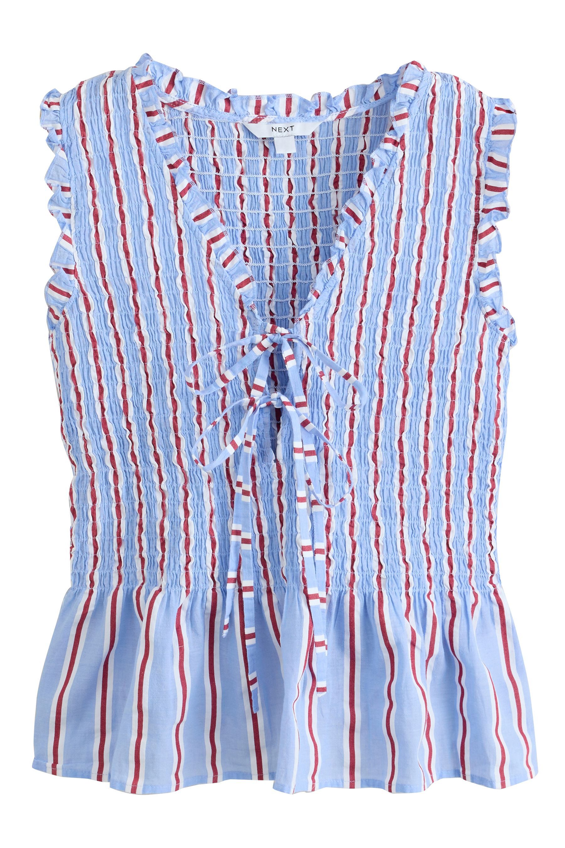 Next V-Shirt Oberteil mit V-Ausschnitt und Bindedetail vorne (1-tlg)