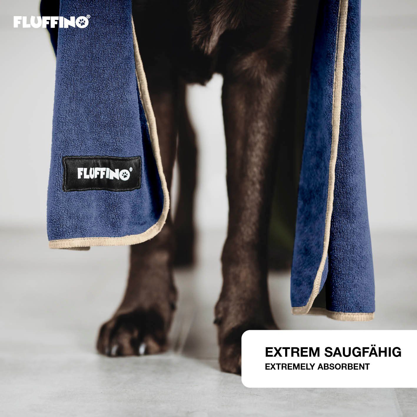 FLUFFINO® Hundehandtuch Mikrofaser 2er-Pack 120x70cm Beige günstig online kaufen