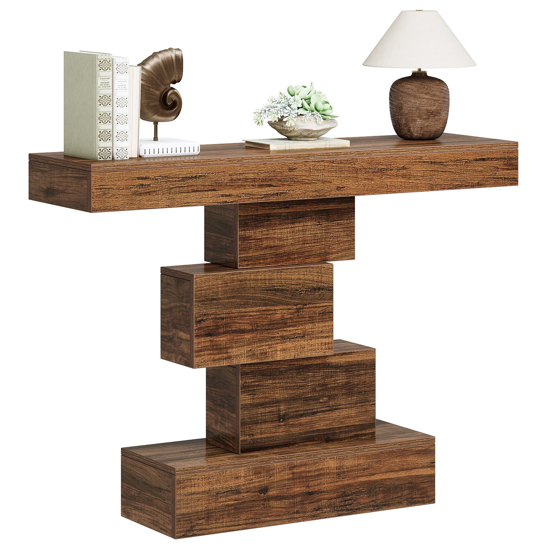 Tribesigns Konsolentisch schmaler Holz-Sofatisch hinter der Couch mit geome günstig online kaufen