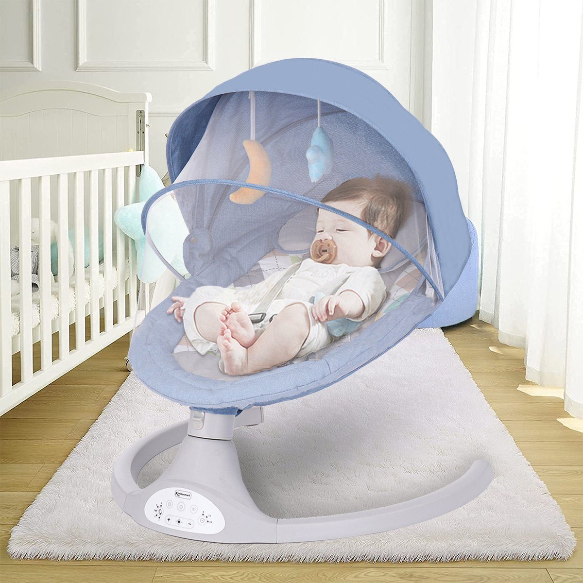 Insma Babywippe, elektrisch Babyschaukel bluetooth Musik 5 Gang 0-12 Monat günstig online kaufen