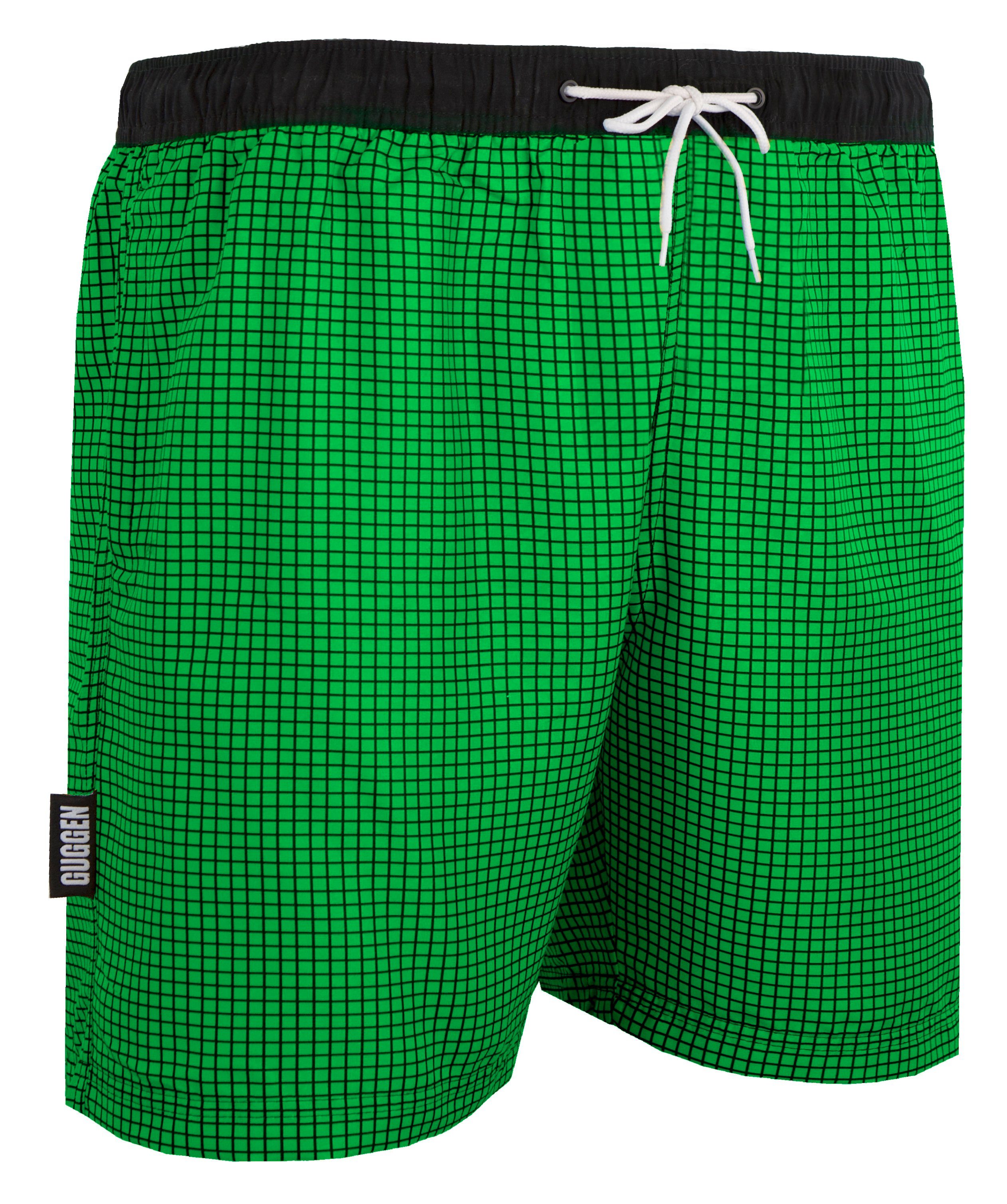 Kordelzug Herren Badeshorts Style6 Badeshorts Badehose Männer Schnelltrocknende Grün kariertes Mountain Badehose mit Muster GUGGEN