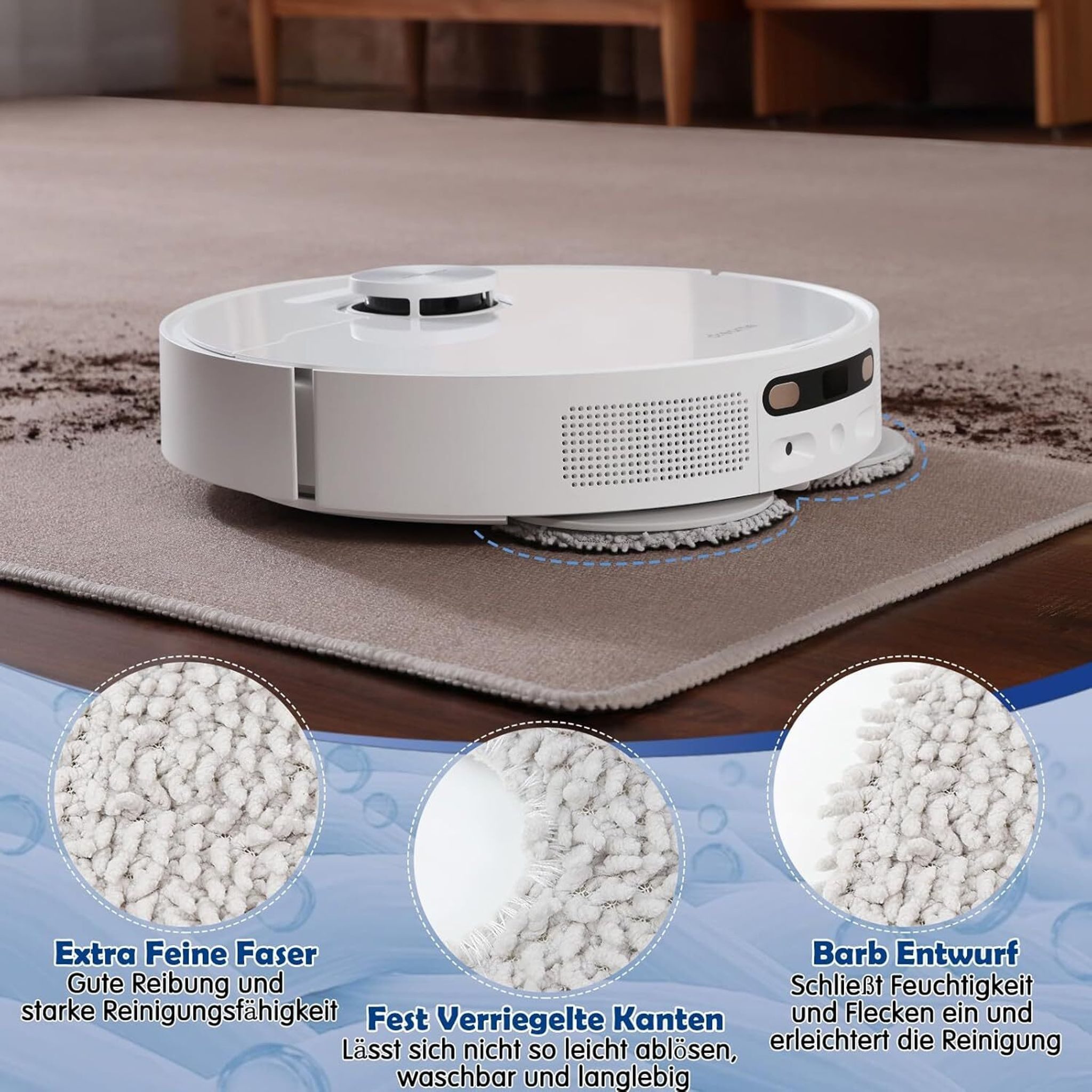 FELIXLEO Sparschäler ischtücher für ECOVACS DEEBOT X2 T20 T30 Omni Pro Combo Ersatzset, (1-tlg) – Bild 5 von 5