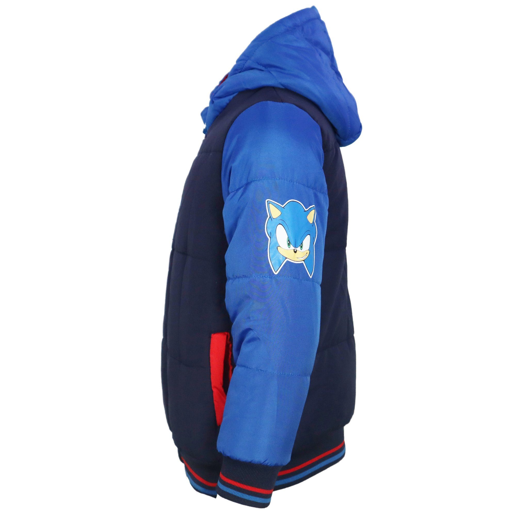 Sonic The Hedgehog Winterjacke Sonic The Hedgehog Kinder Jungen Jacke mit Kapuze 98 bis 128