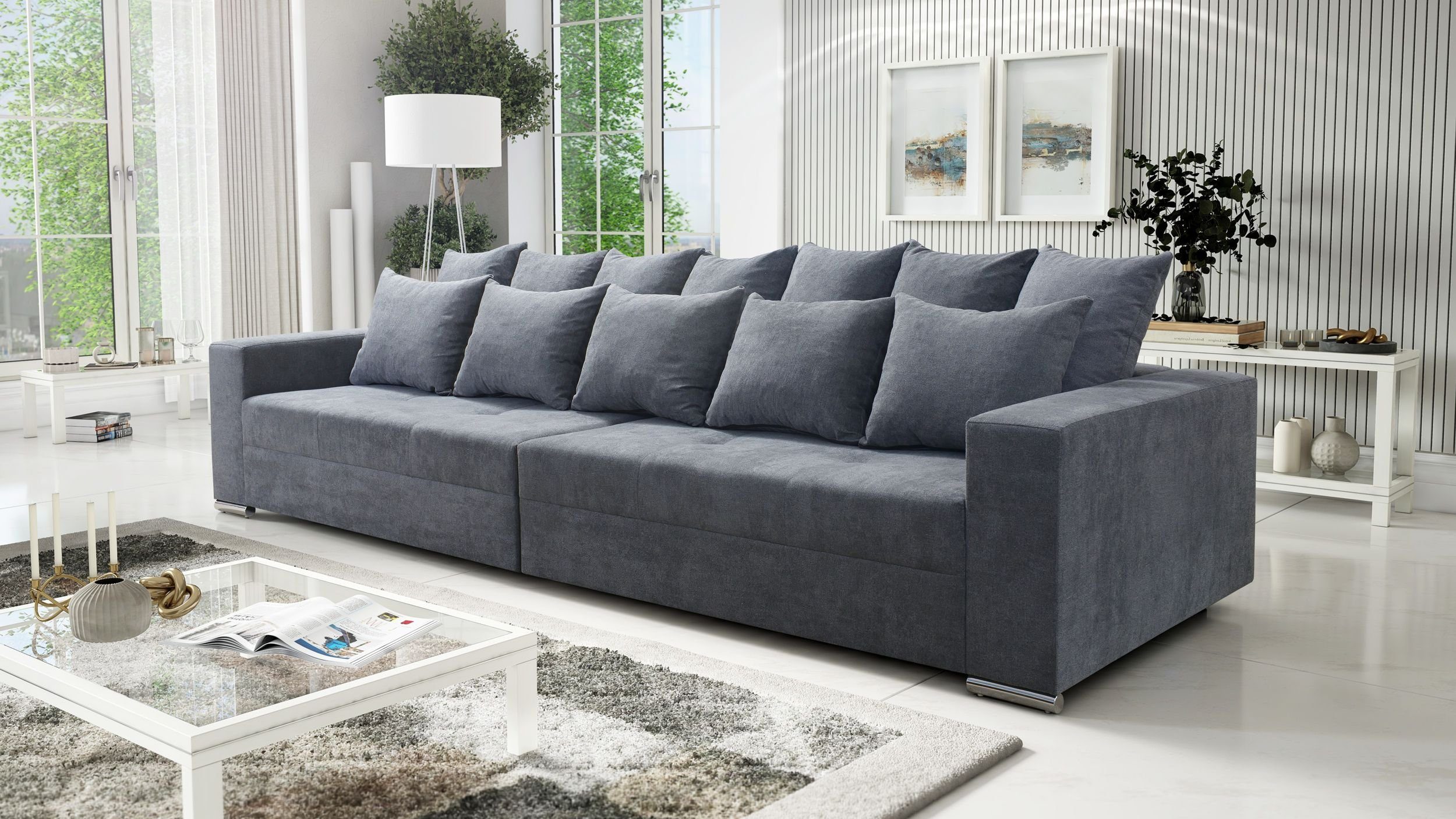 Küchen-Preisbombe Sofa Modernes Big XXL Couch Wohnlandschaft - Sofa Sofa hellgrau, Jumbo Sofa 3