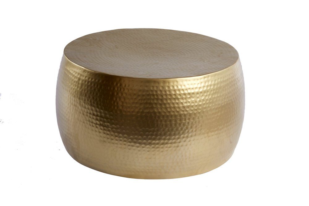 riess-ambiente Couchtisch ORIENT III Ø60cm Design (Einzelartikel, gold 1-St), · Metall · rund · handmade · Wohnzimmer Hammerschlag
