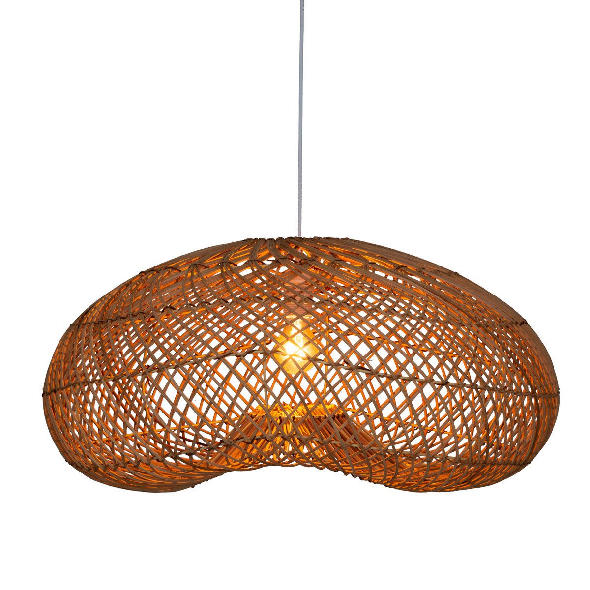 Atmosphera Créateur d'intérieur Pendelleuchte Pendelleuchte aus Rattan, Ø 68 cm, Leuchte mit Dekofunktion, ohne Leuchtmittel