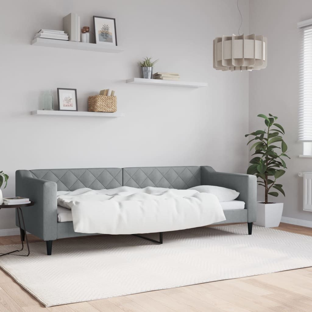vidaXL Bett, Tagesbett Hellgrau 80x200 cm Stoff günstig online kaufen