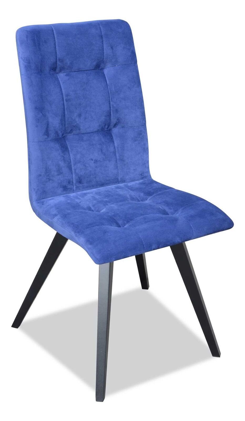 JVmoebel Stuhl Esszimmerstuhl Luxus Holz Möbel Klassische Stuhl Designer Holzstuhl (1 St) Blau/Schwarz