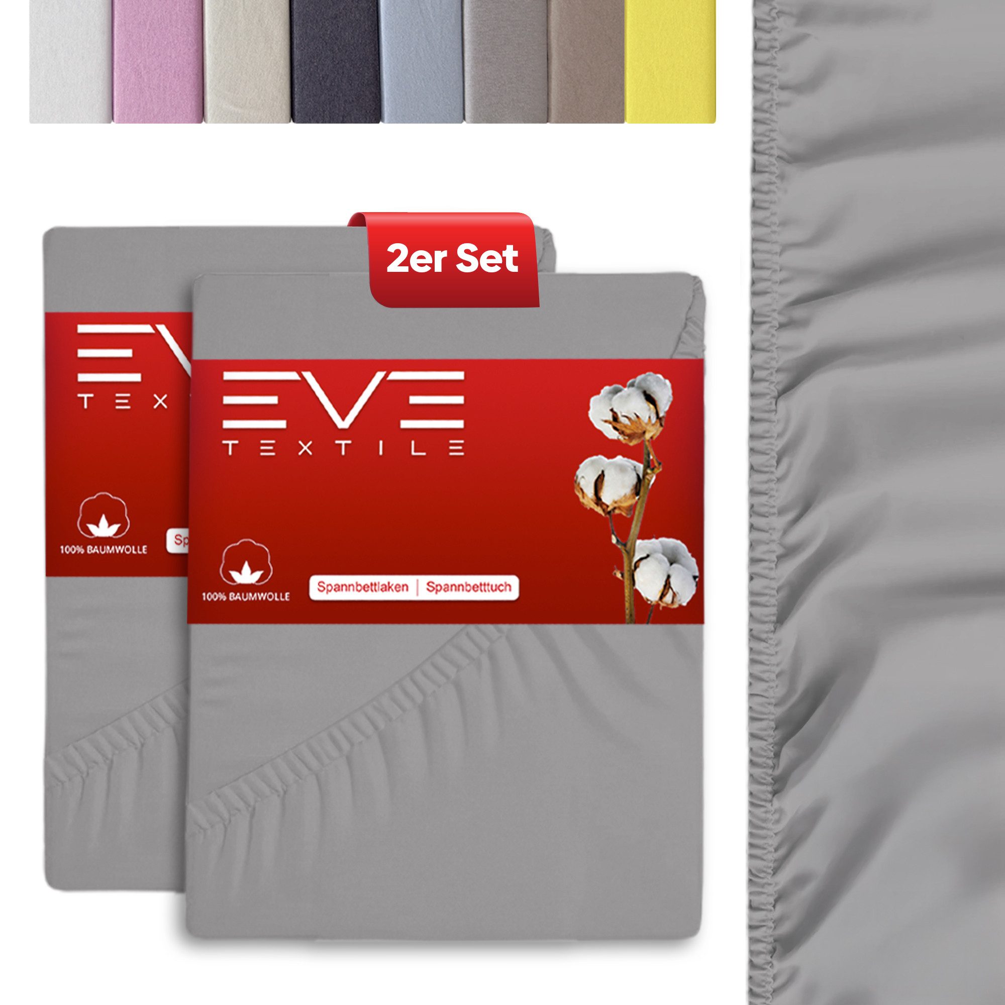 Eve Textile GmbH Spannbettlaken Spannbetttuch Bettlaken günstig online kaufen