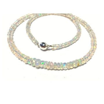 Edelschmiede925 Armband Edel Opal Kette Magnet Verschluß 925/- Sterling Silber 50cm