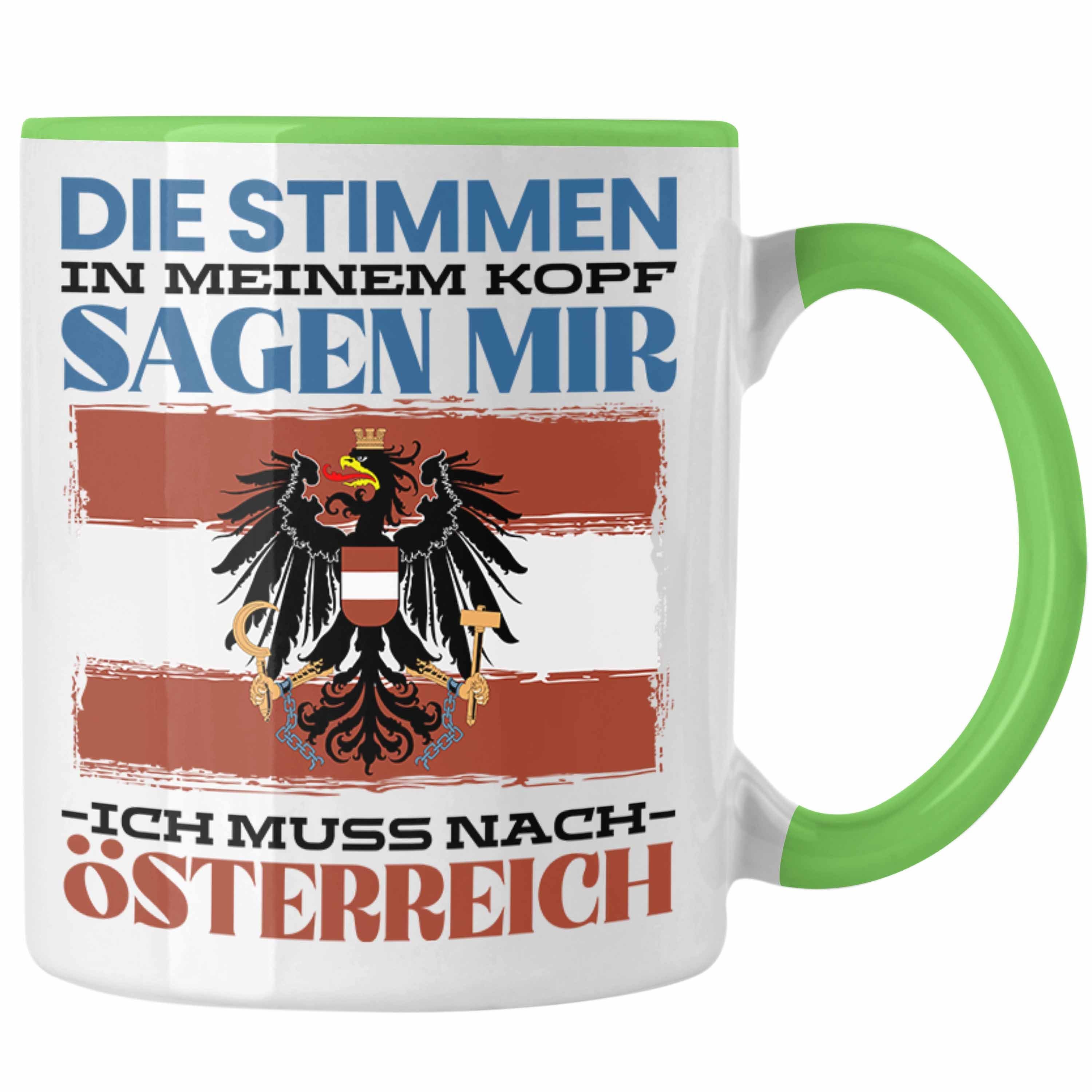 Trendation Tasse Österreich Tasse Urlaub Heimat Geschenk Spruch Österreicher Austria Ge Grün