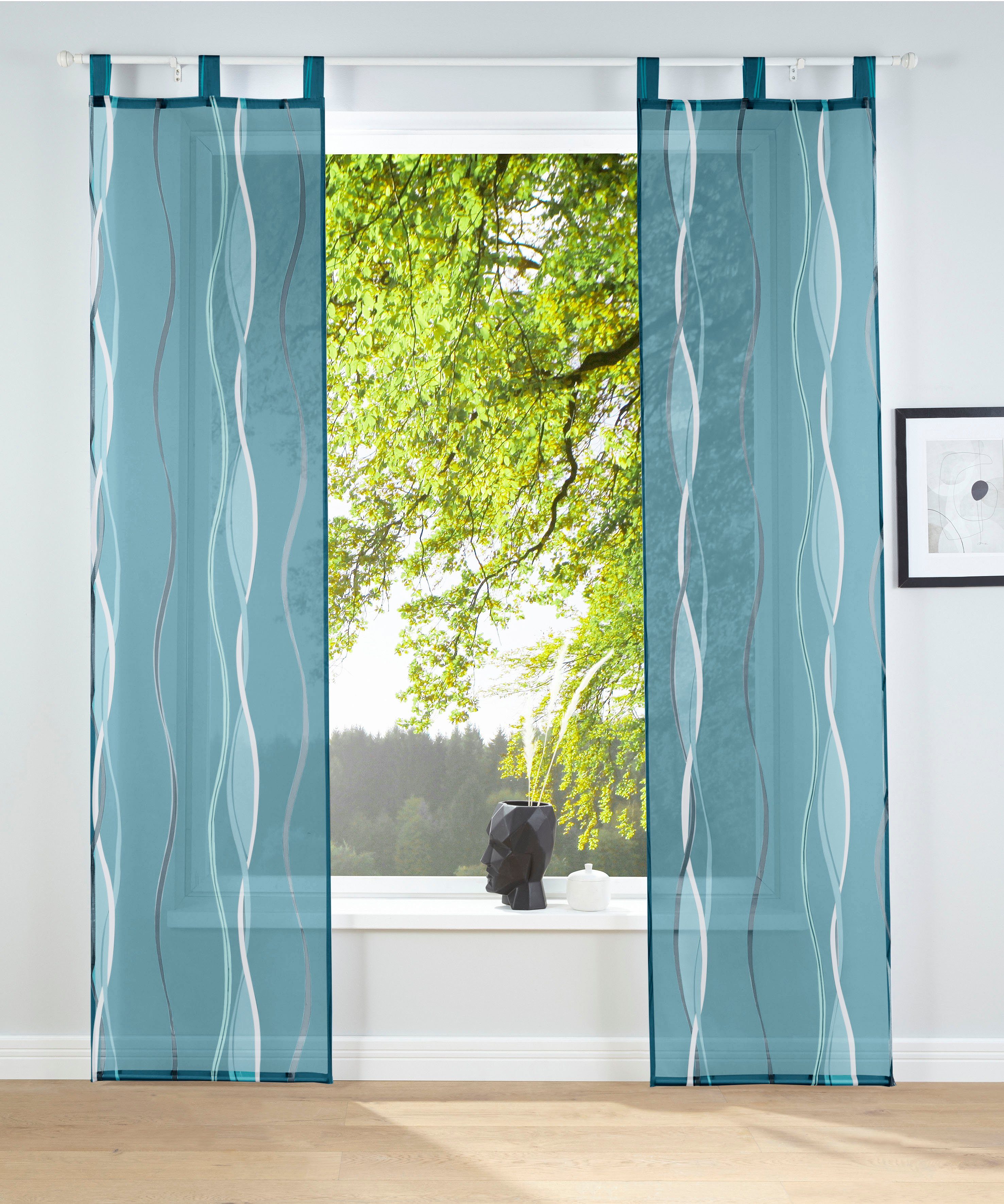 my home Schiebegardine Dimona (2 St), Schlaufen, transparent, Voile, 2er-Se günstig online kaufen