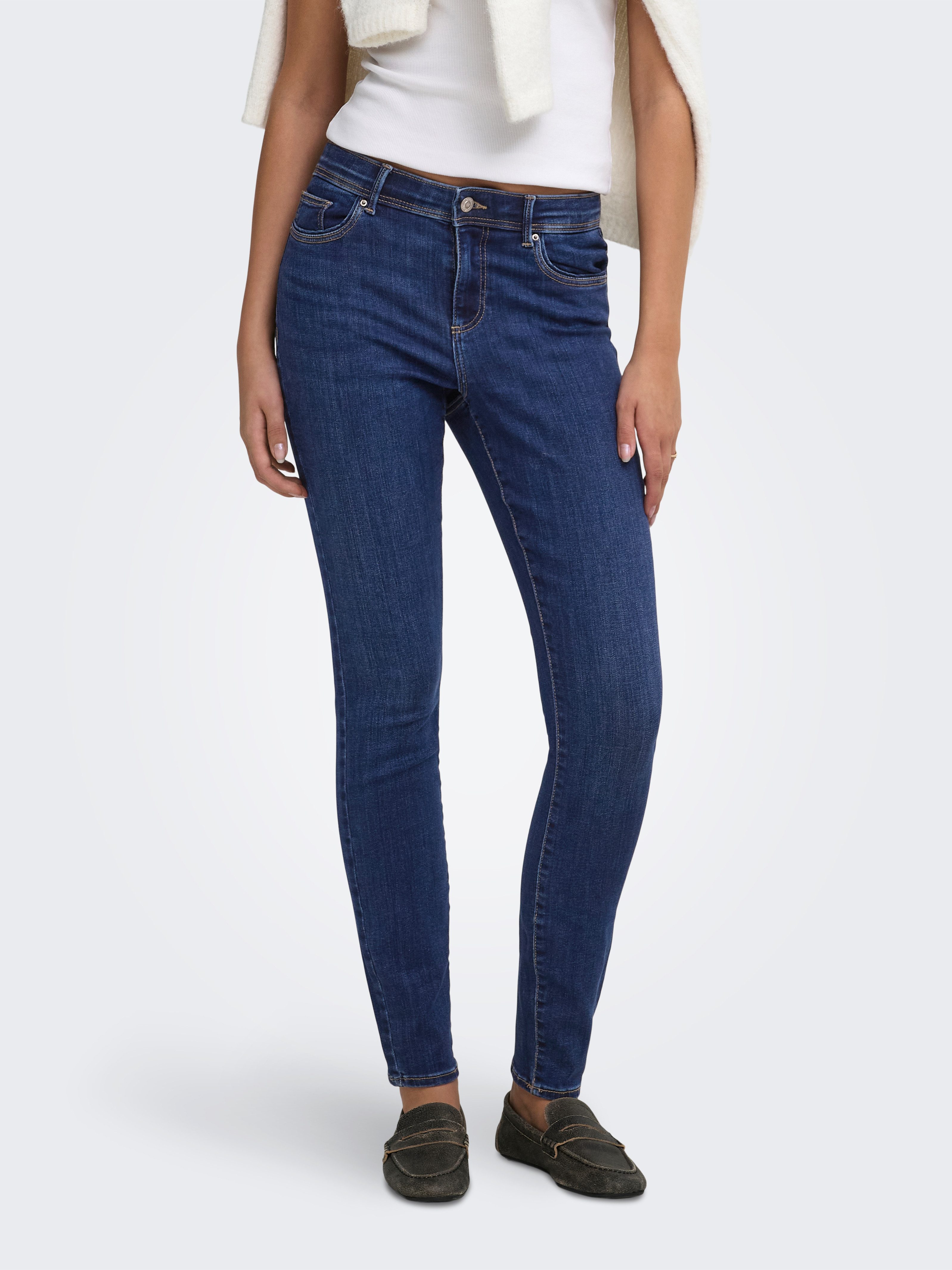ONLY Skinny-fit-Jeans ONLLINEA MID WAIST LANK SK DNM Baumwollmischung, mid waist, skinny fit