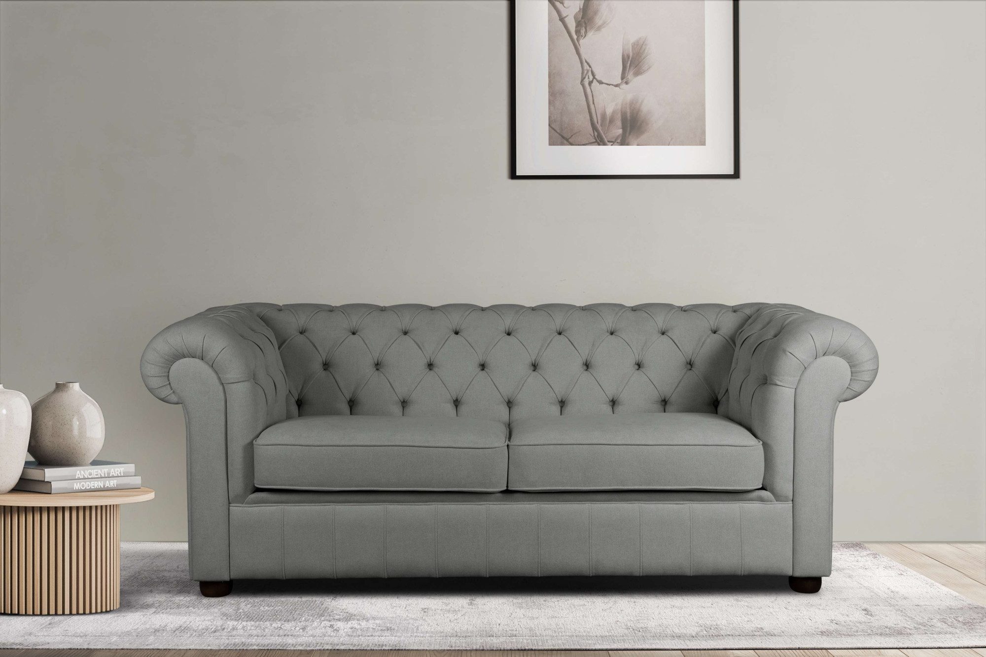 Home affaire 3-Sitzer CHARENTE, optionale Schlafsofa, Chesterfield-Sofa, Bettfunktion, mit edler Knopfheftung und typischen Armlehnen, B/T/H 198/89/74 cm