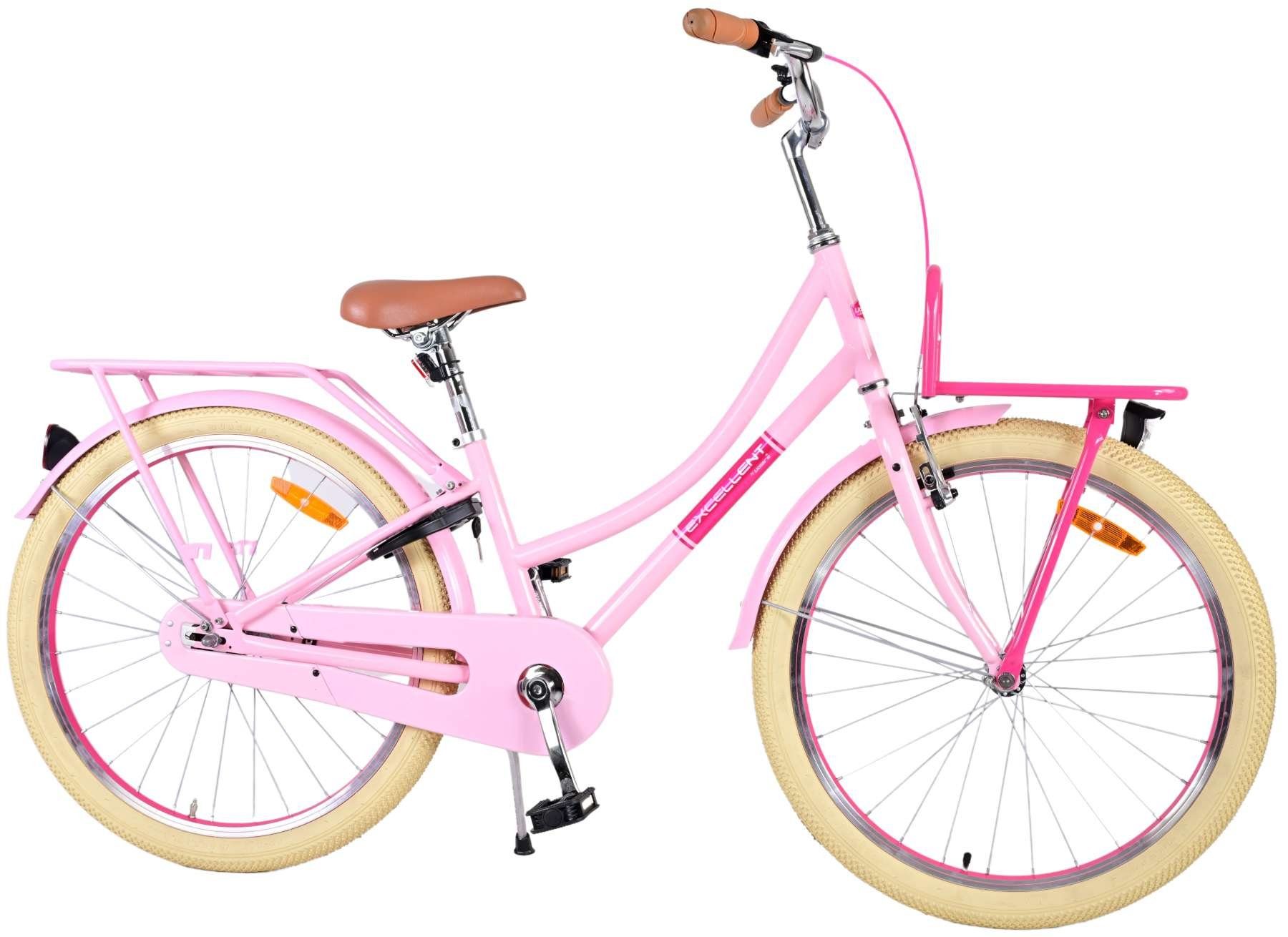 TPFSports Kinderfahrrad Volare Excellent 24 Zoll mit Rücktritt + Handbremse, 1 Gang, (Mädchen Fahrrad - Rutschfeste Sicherheitsgriffe), Kinder Fahrrad 24 Zoll mit Ständer Laufrad Mädchen Kinderrad