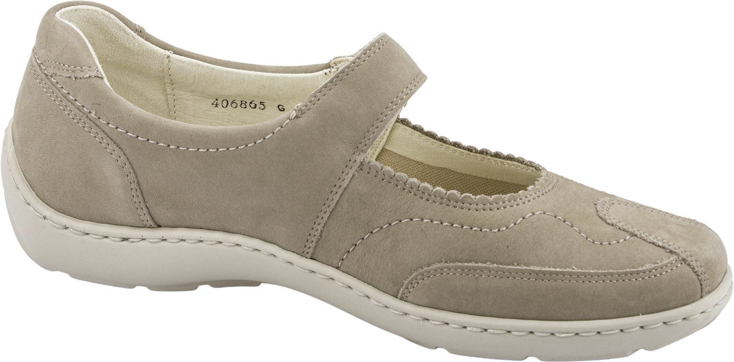 Waldläufer HENNI Riemchenballerina Slipper, Bequemschuh, Klettschuh in komfortabler Weite H (sehr weit)