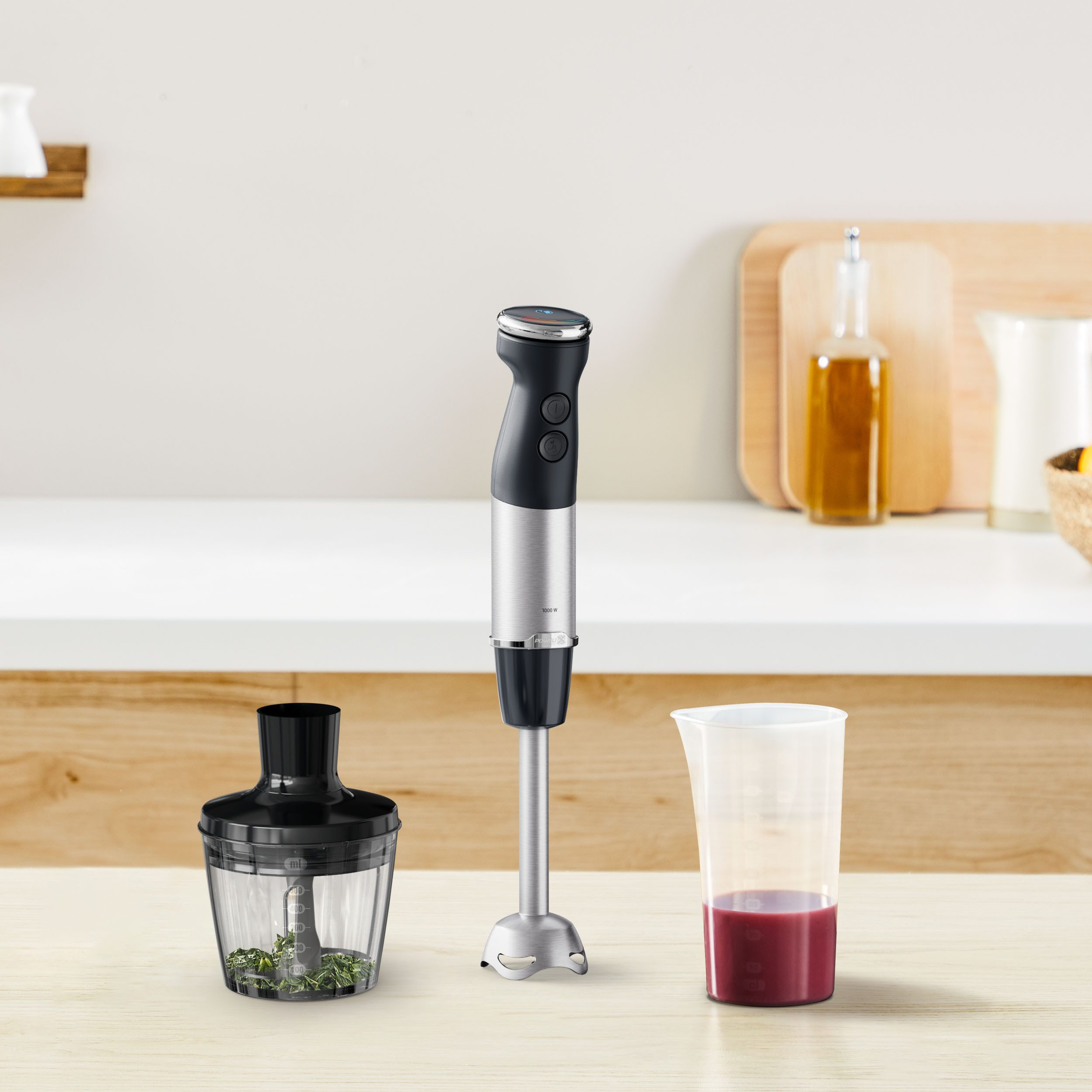 Tefal Stabmixer HB6728, 1000 W, Quickchef+ Stabmixer, Powelix Klingen-Technologie für schnelles Mixen