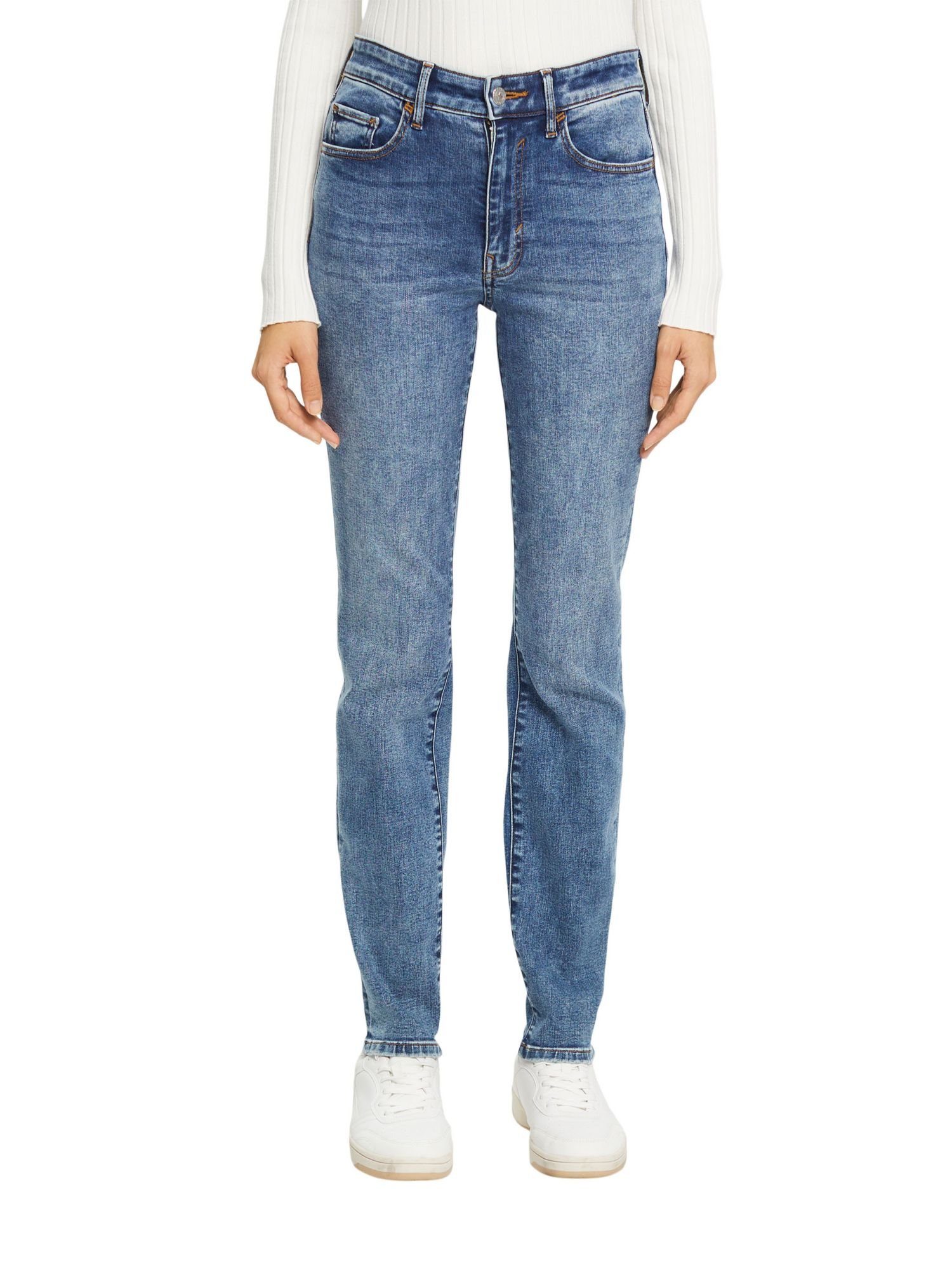 Esprit Skinny-fit-Jeans High Rise Jeans mit Washed-Out-Effect