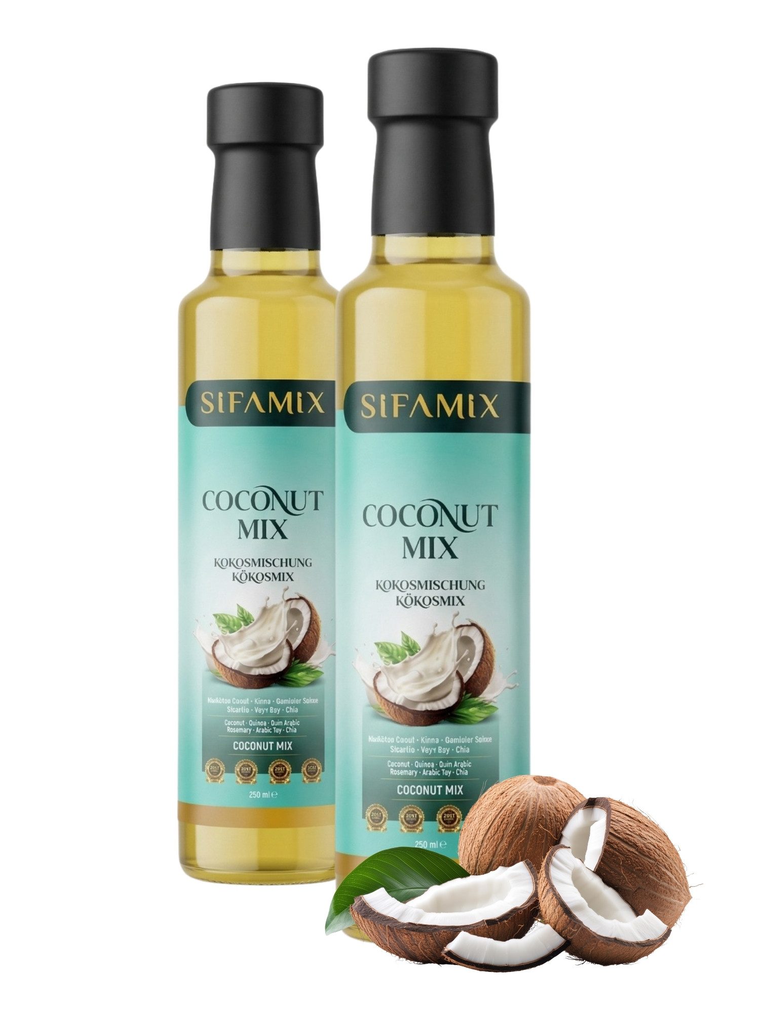 ADELSHOP Getränke-Sirup SIFAMIX Coconut Mix 250ml - Natürliche Kokosmischung mit Chia & Quinoa, 100% natürlich,Ohne Zuckerzusatz,Pflanzliche Inhaltsstoffe