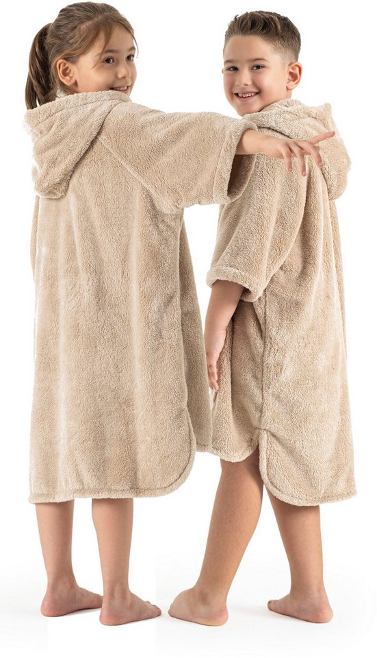 OTTO home Badeponcho Lillou, für Kinder, ideal für Urlaub oder im Schwimmbad, Midilänge, Microfaser, Kapuze, weich und kuschelig, Fleece, plüsch, Surfponcho