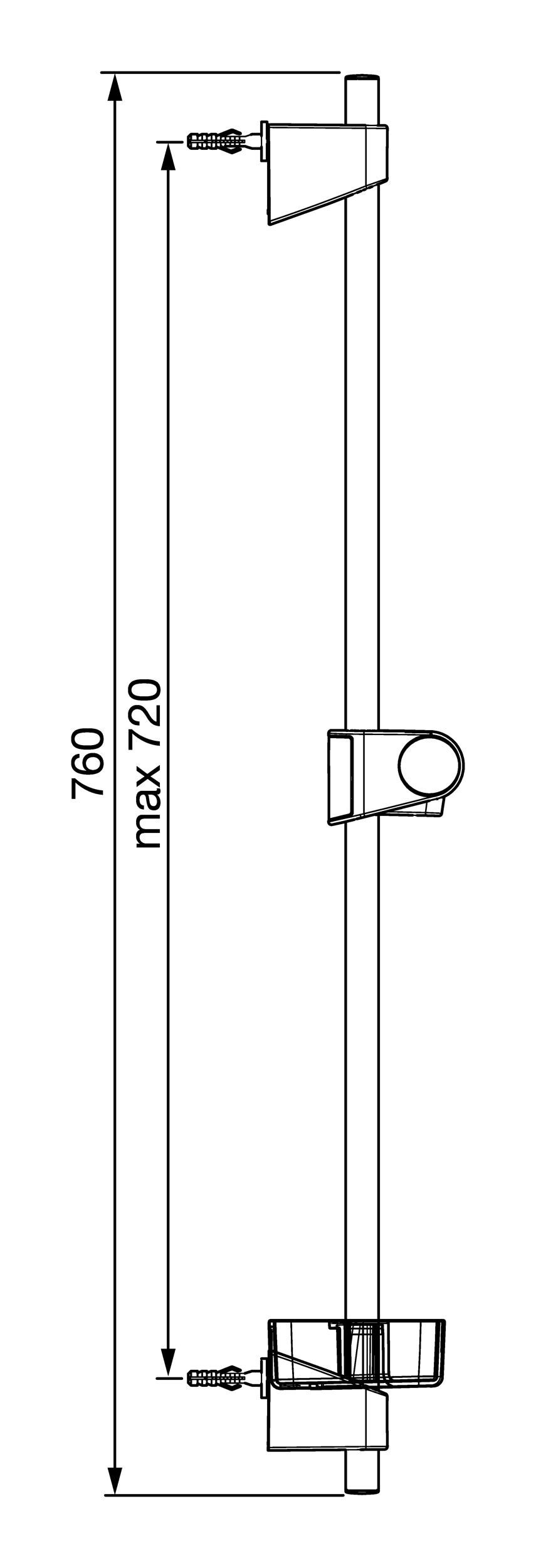 Thumbnail - HANSA Duschstange Hansabasicjet, Wandstange 720 mm ohne Handbrause
