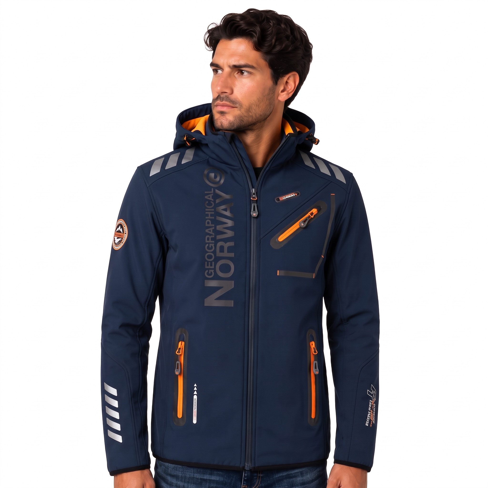 Geographical Norway Softshelljacke Herren Herbst Winter Jacke Softshell Outdoor Übergangsjacke (Packung, 1-St) Mit Kaputze S Bis 7XL