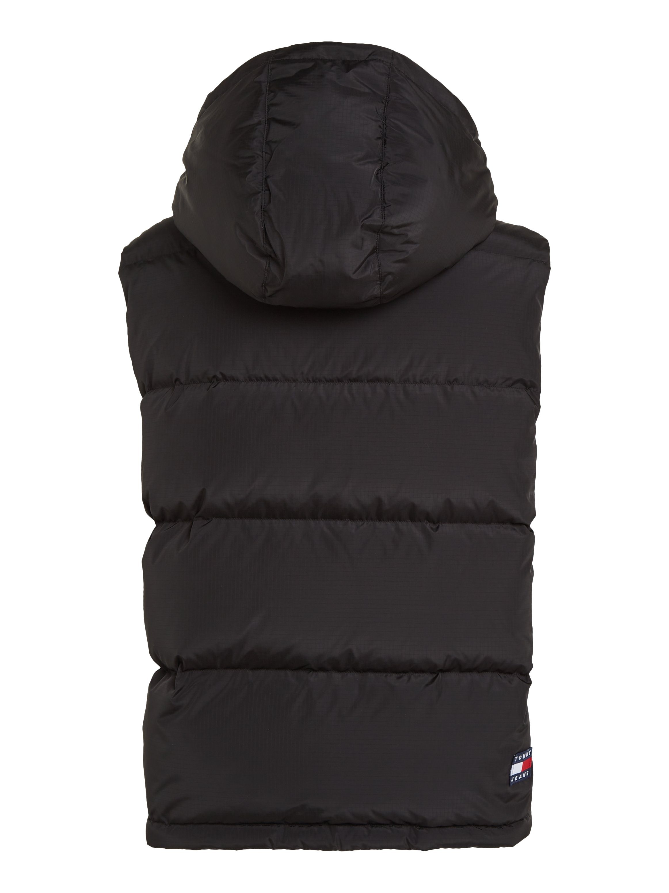 Tommy Jeans Steppweste TJW schwarz Kragen ALASKA Aufhänger PUFFER VEST am mit