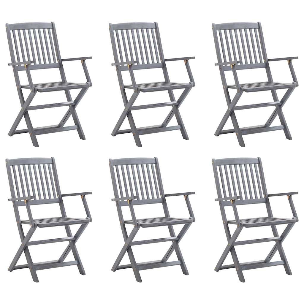 vidaXL Gartenstuhl Klappbare Gartenstühle 6 Stk. Massivholz (6 St)