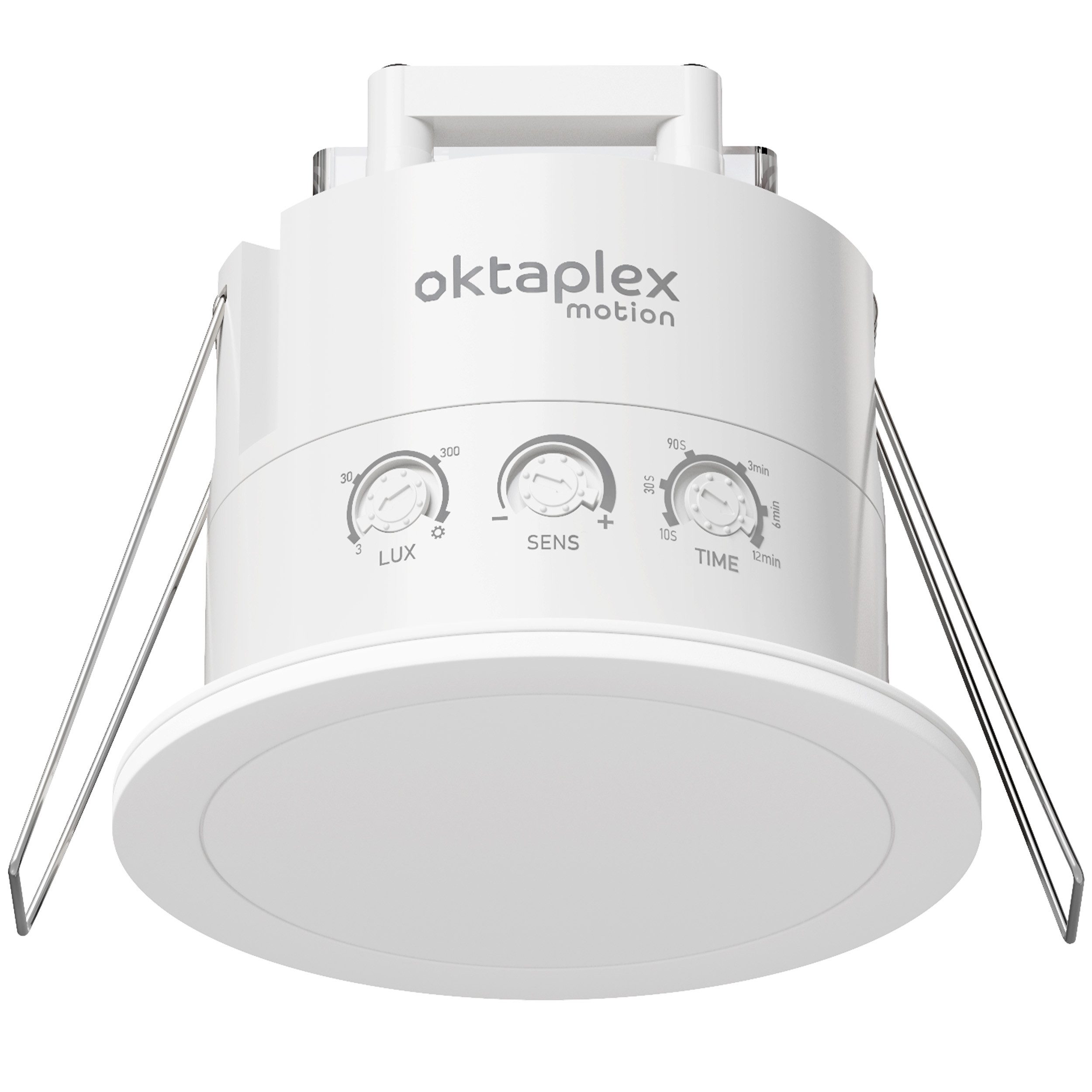 Oktaplex motion Bewegungsmelder Noa Präsenzmelder Decke 360 Grad 24GHz Radar Unterputz, 6m Reichweite Badezimmer geeignet IP65 flach weiß