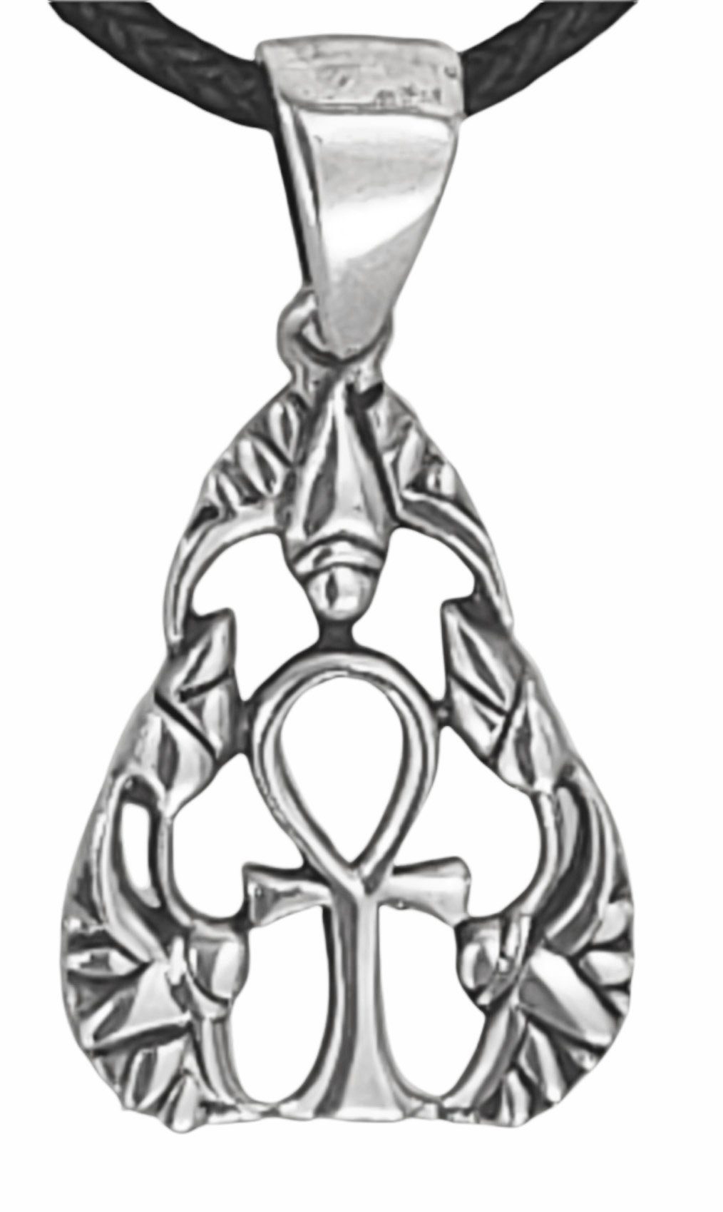 Leather Henkelkreuz Ankh Anch of Koptisches Silber Kreuz 925 Ägyptisches Kettenanhänger Kiss