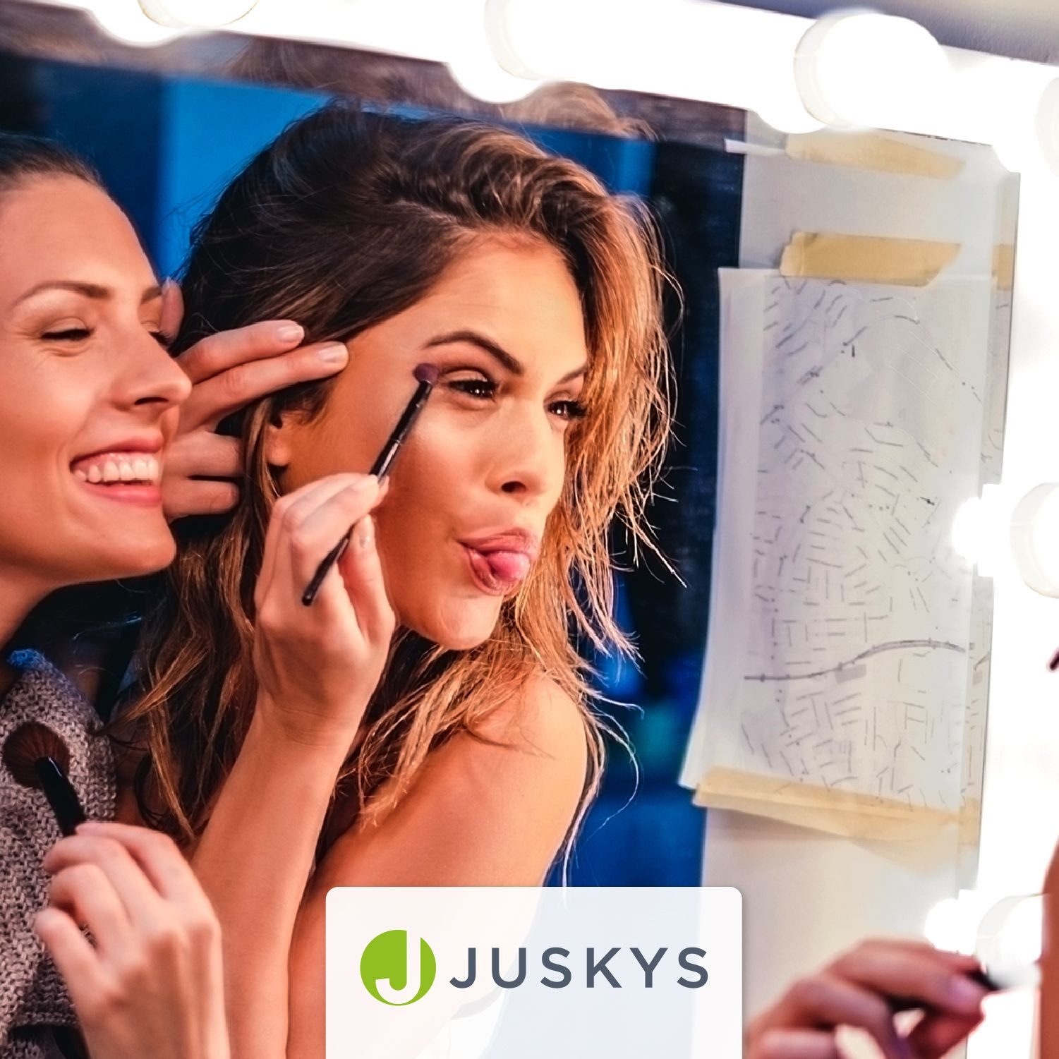 Juskys Schminktisch Talea (3-St), LED-Beleuchtung, 3 Helligkeitsstufen, modern, 7 Schubladen, Stauraum