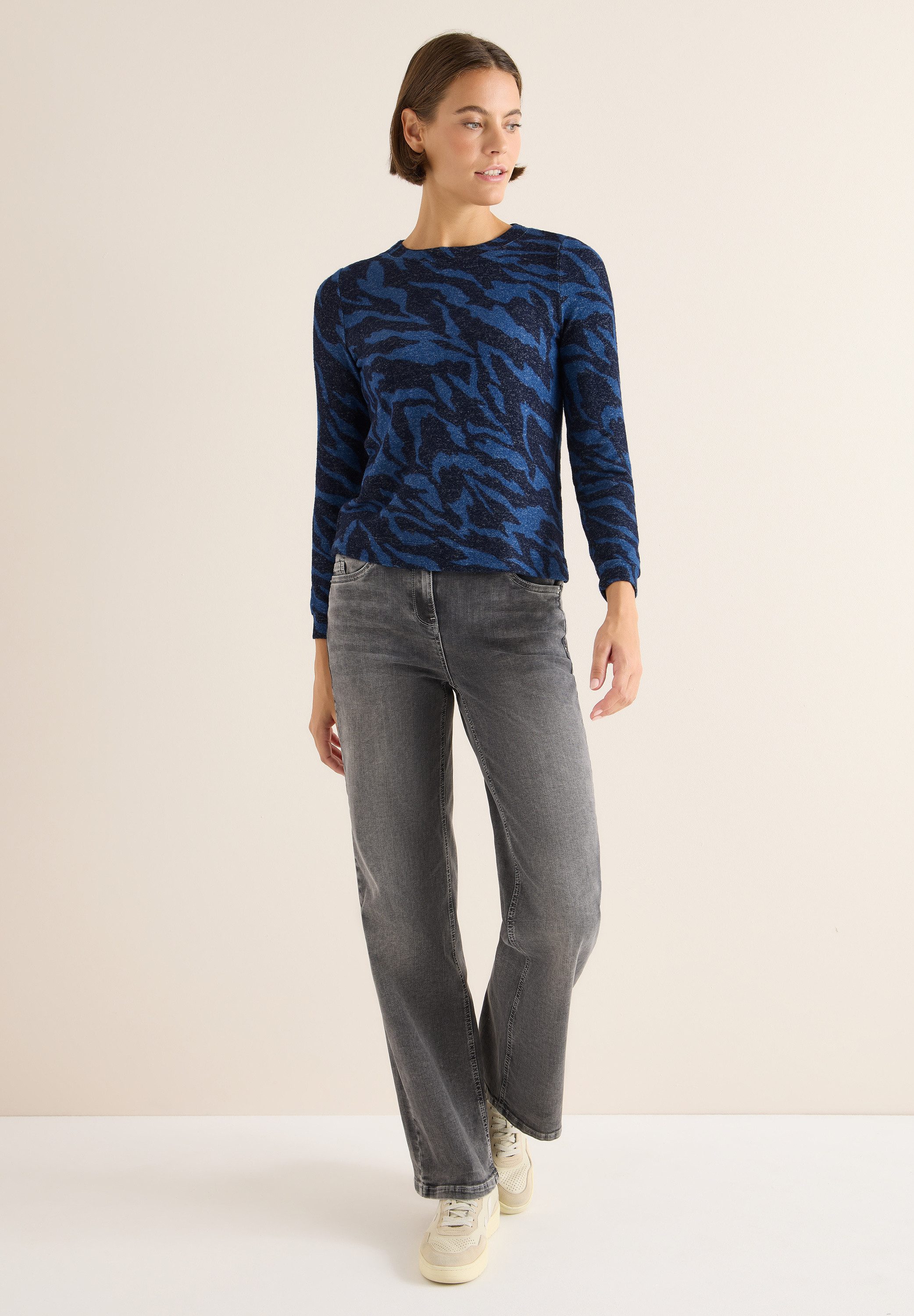 CECIL Langarmshirt im Melange Look
