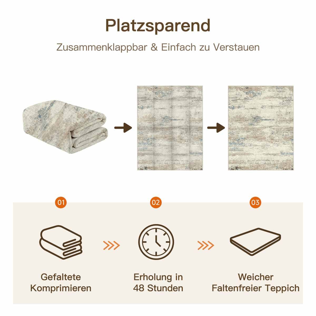 PURECOZY Teppich Kurzflor, Abstrakter Stil, Rutschfest und Waschbar, rechteckig, Höhe: 6.1 mm, geeignet für verschiedene Innenräume, 60x90 cm